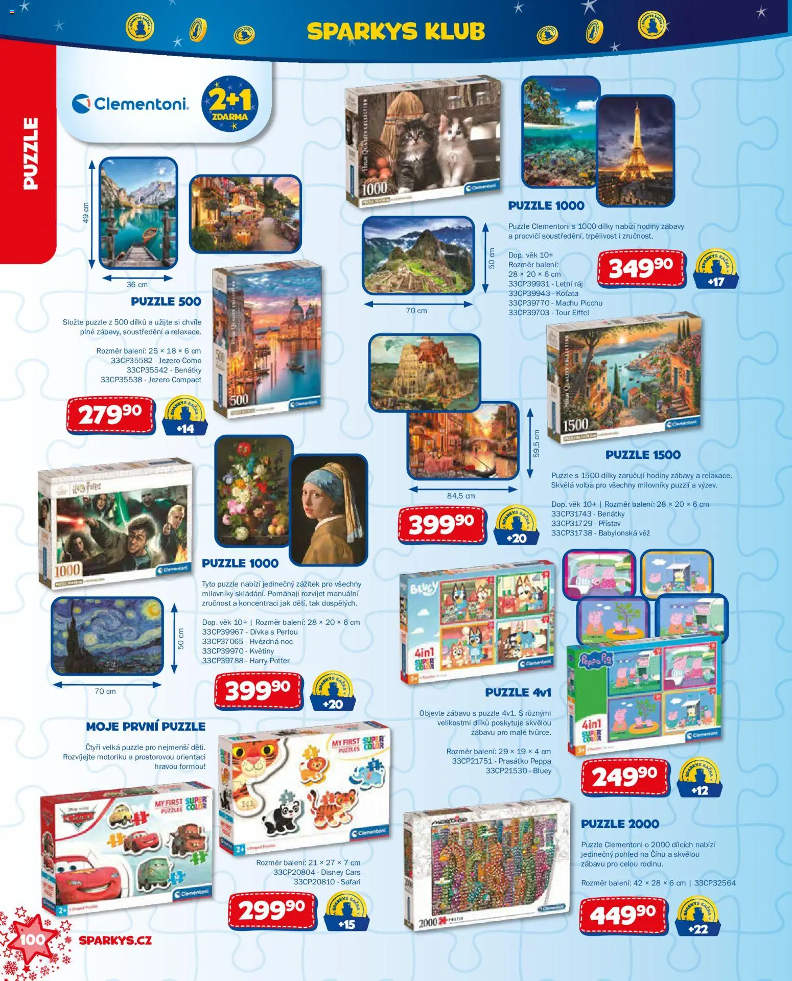 Sparkys katalog Vánoce 2026 od 01.10.2026 | Strana: 100 | Produkty: Hodiny, Puzzle, Květiny, Harry Potter
