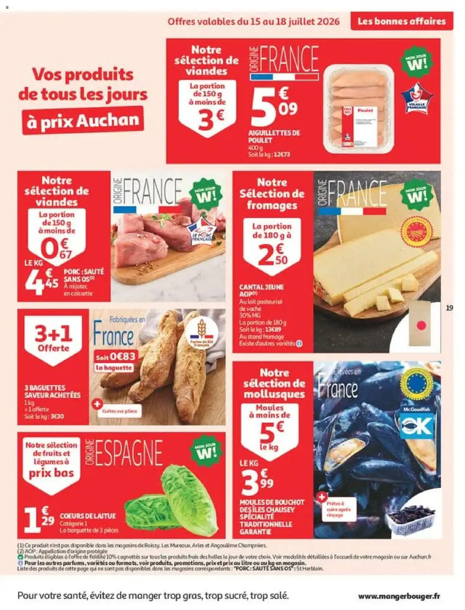 {H1} | Page: 19 | Produits: Laitue, Moules de bouchot, Fromage, Porc