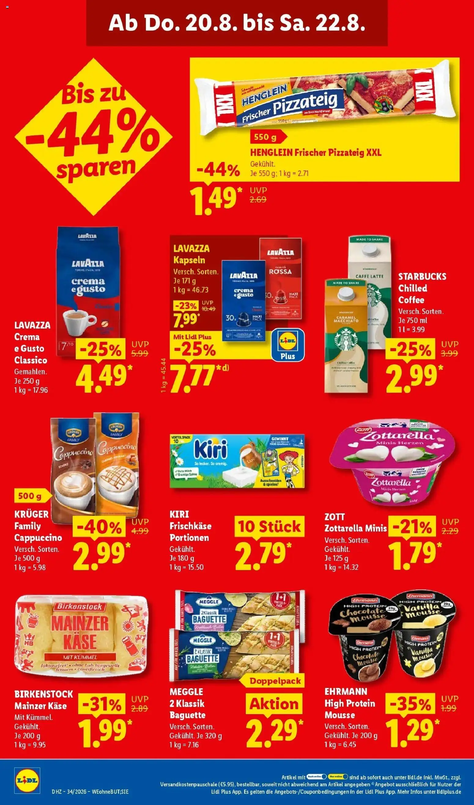 Lidl Prospekt Einbeck (ab 17.08.2026) zum Blättern » Angebote | Seite: 66 | Produkte: Käse, Mozzarella, Pizza, Frischkase