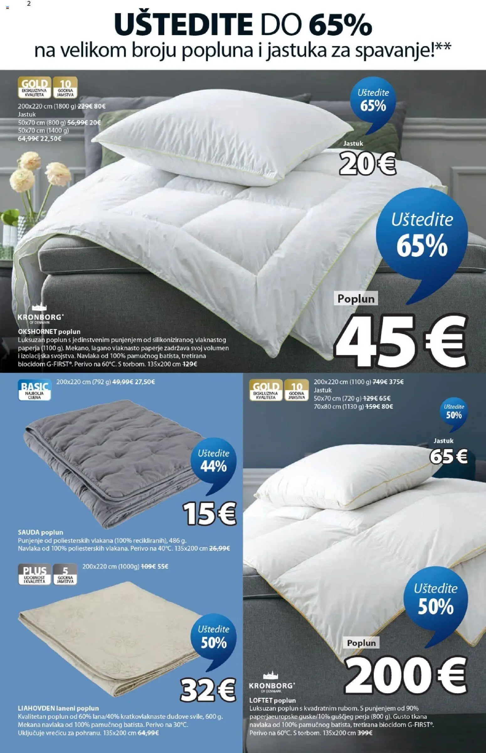 JYSK katalog | vrijedi od 30.09.2026 | Stranica: 2 | Proizvodi: Jastuk, Poplun