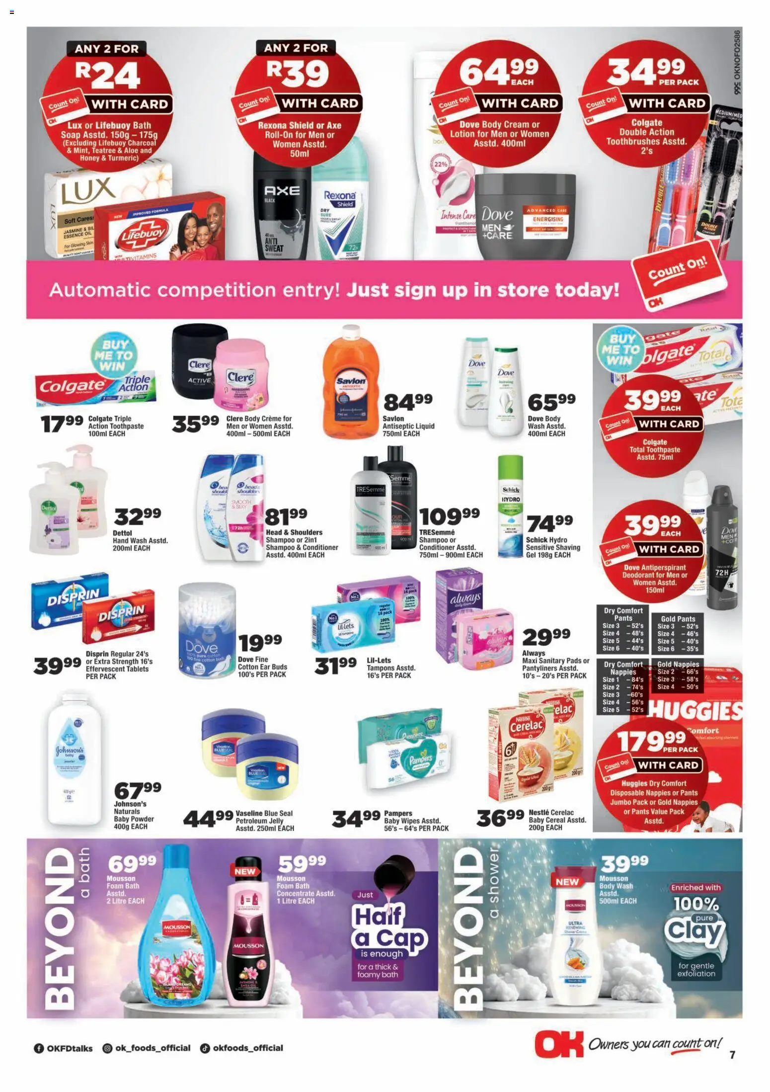 New OK Foods catalogue – valid from 23/10/2026 | Page: 7 | Products: Pants, Pads, Conditioner, Body wash