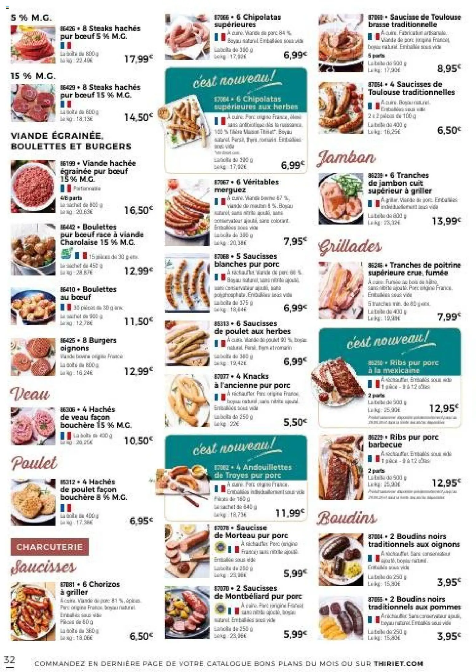 {H1} | Page: 35 | Produits: Viande hachée, Merguez, Jambon, Pommes