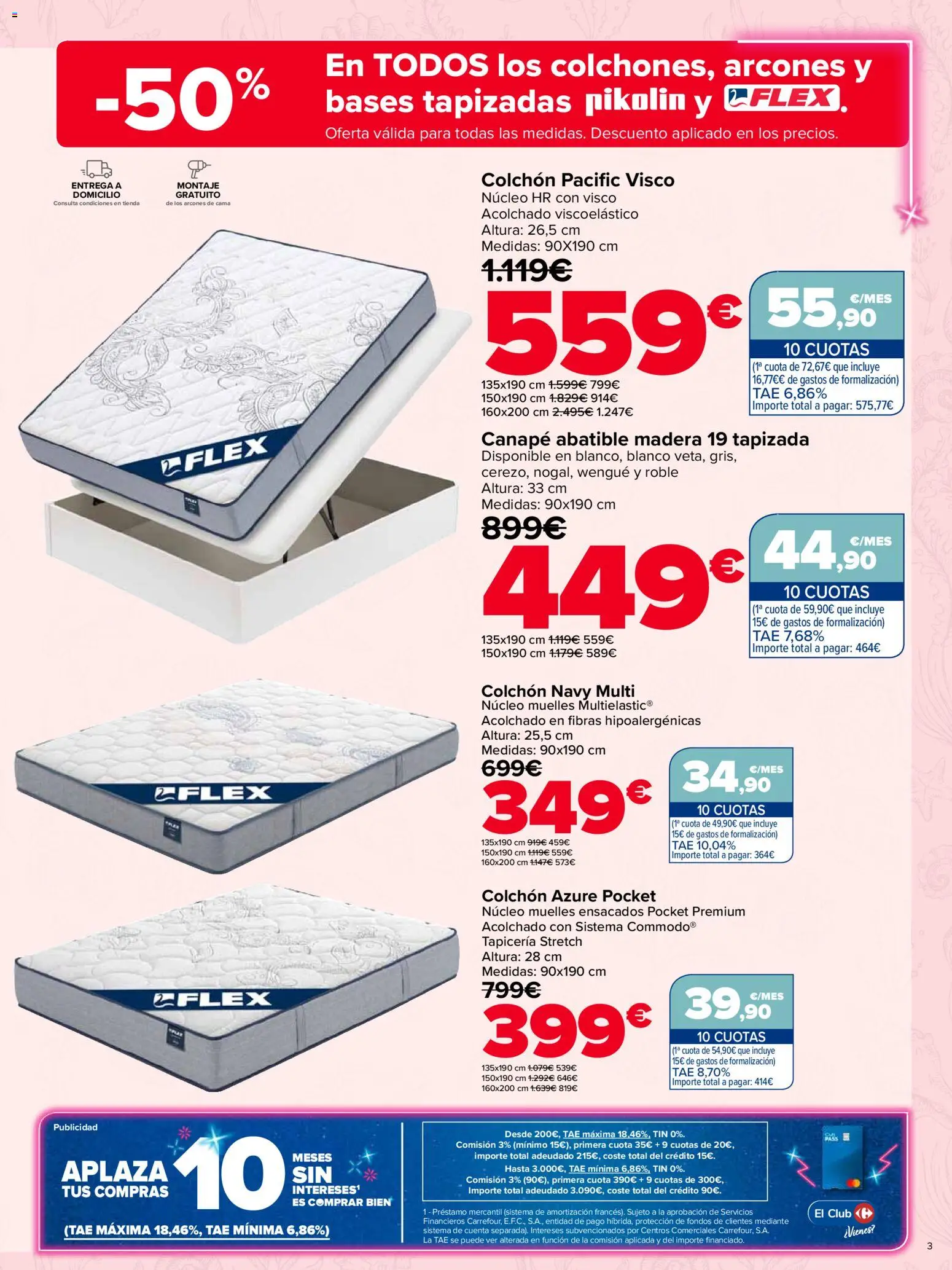Carrefour Casa Equipada │ válido desde el 16/07/2026 | Página: 3 | Productos: Colchon, Cama