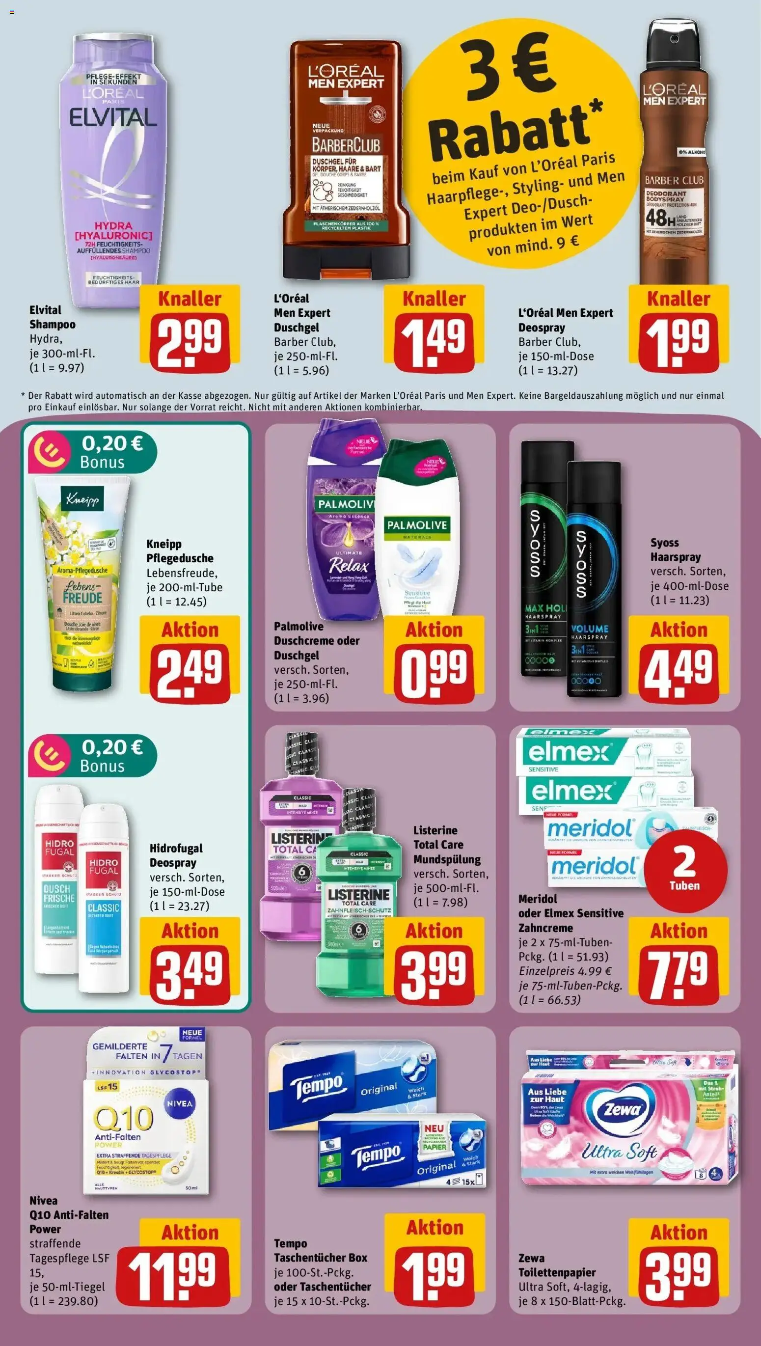 REWE Prospekt ab 10.08.2026 zum Blättern » Angebote | Seite: 30 | Produkte: Taschentücher, Shampoo, Deodorant, Duschcreme
