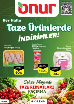 08 Ekim 2026 tarihinden itibaren geçerli olan Onur Market kataloğu önizlemesi
