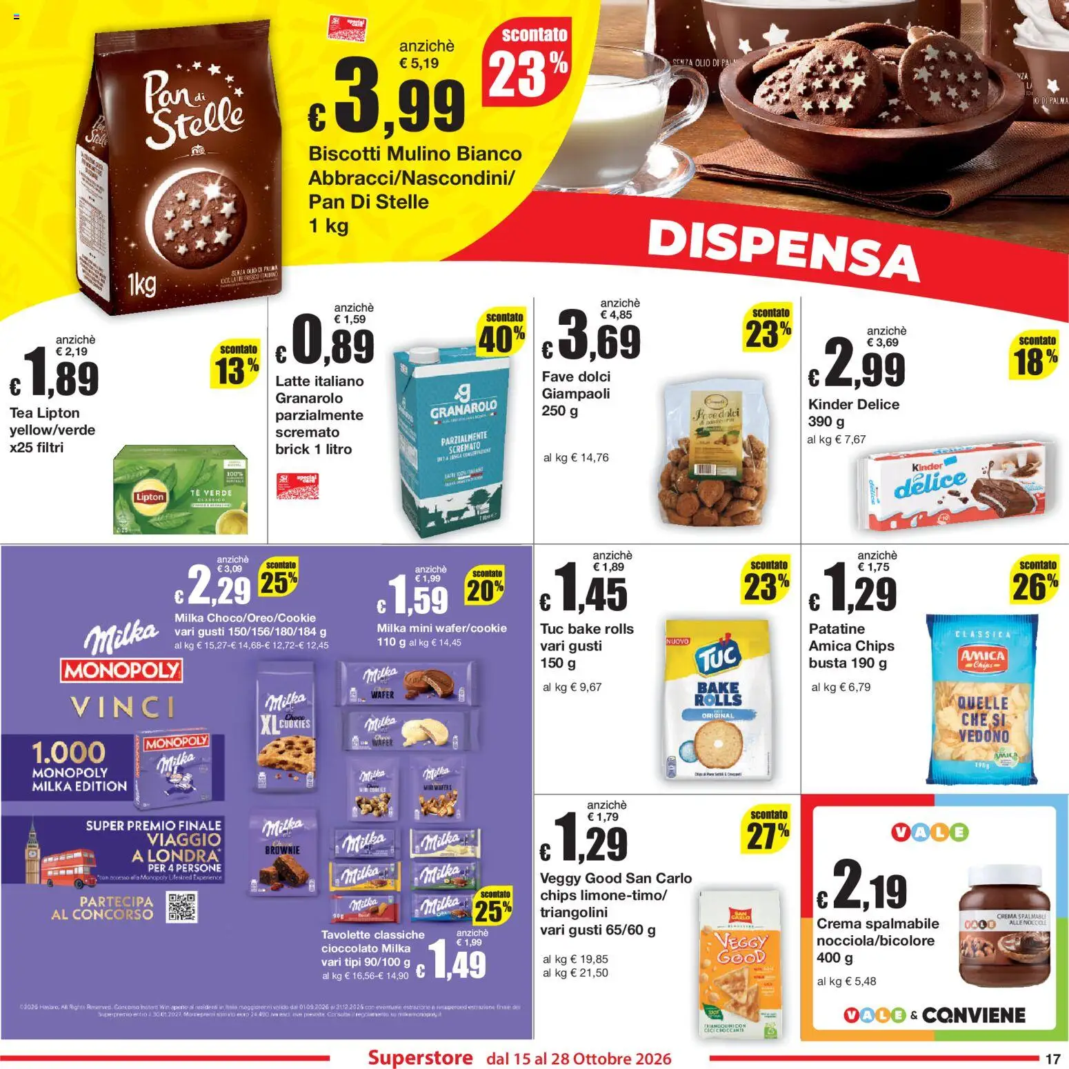 Volantino Sì con Te del 15/10/2026 | Pagina: 17 | Prodotti: Crema, Patatine, Biscotti, Tè verde