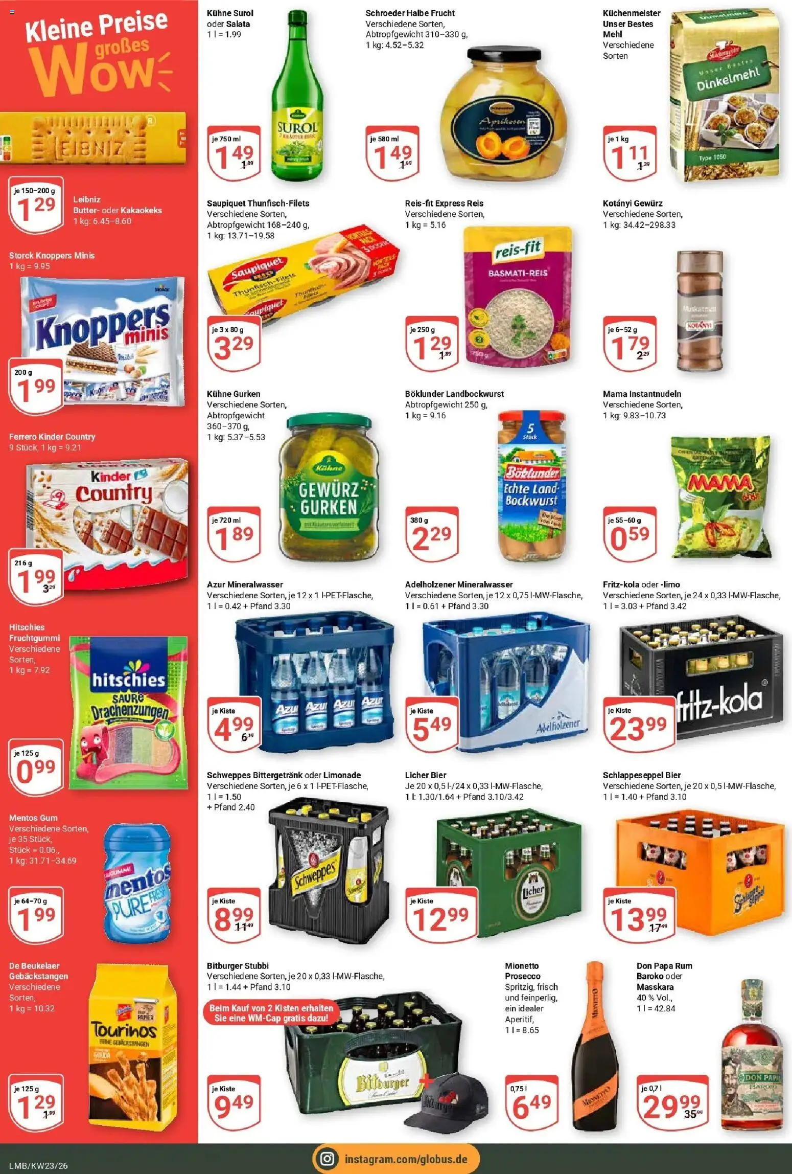 Globus Prospekt Limburg – gültig ab 01.06.2026 | Seite: 9 | Produkte: Thunfisch, Gouda, Mineralwasser, Knoppers