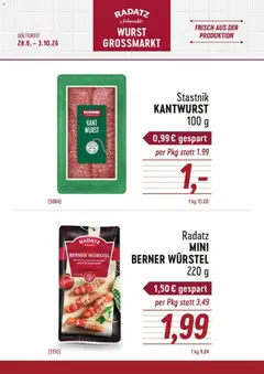 Radatz Wurst & Würstel ab 28.09.2026 gültig