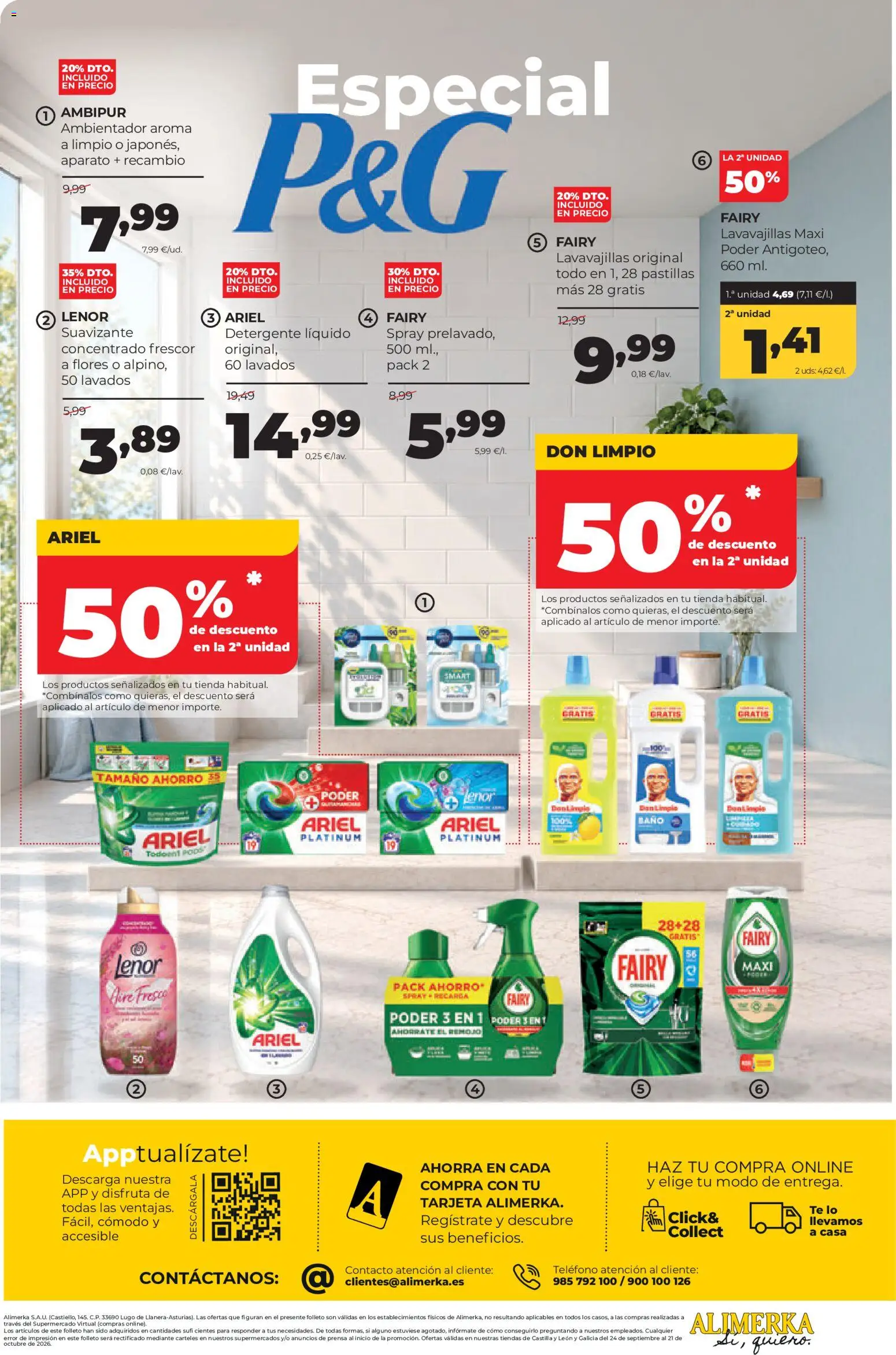 Alimerka folleto Castilla y León │ válido desde el 24/09/2026 | Página: 48 | Productos: Flores, Teléfono, Detergente líquido, Prensa