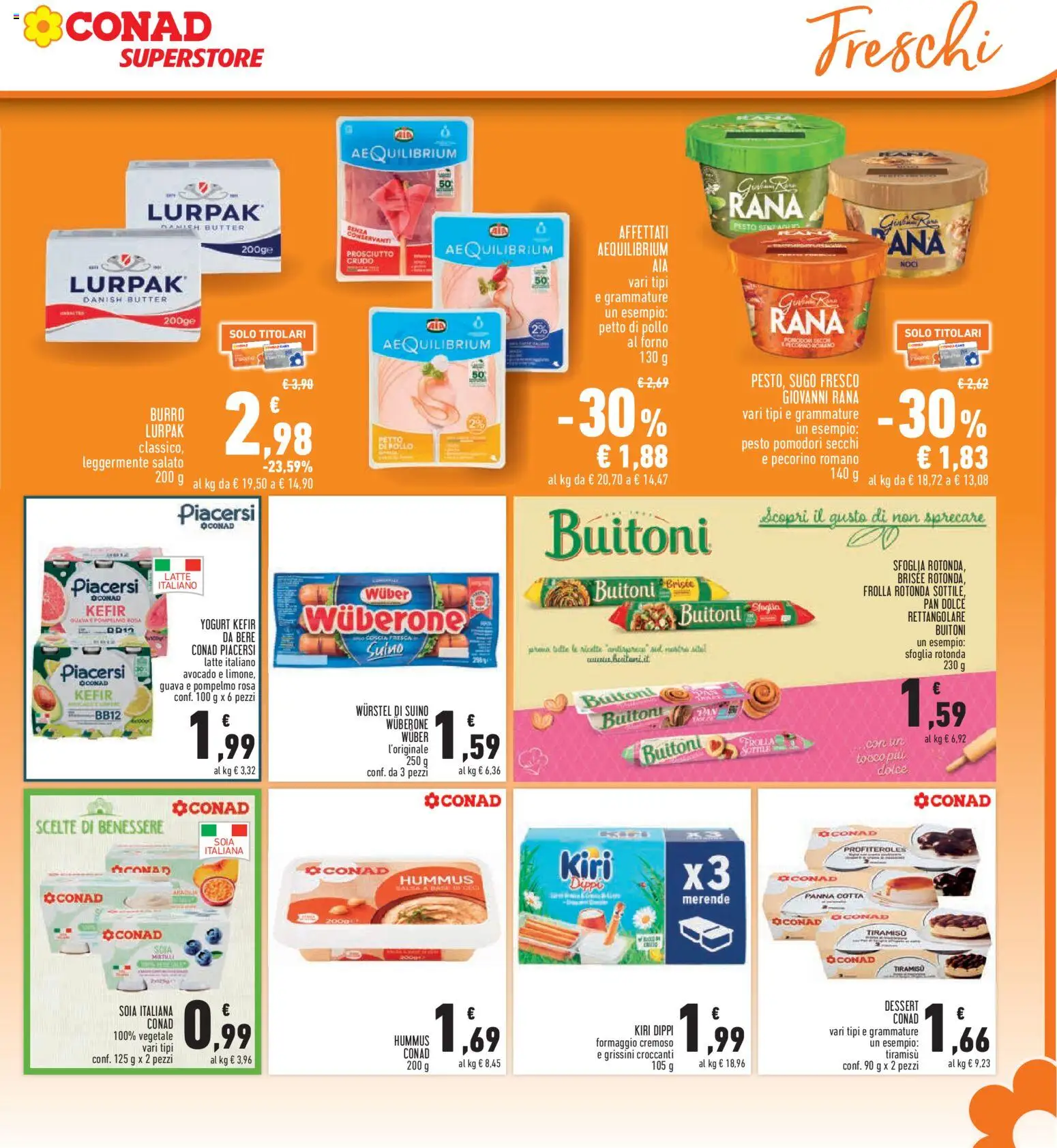 Volantino Conad del 08/10/2026 | Pagina: 13 | Prodotti: Kefir, Hummus, Formaggio cremoso, Pecorino