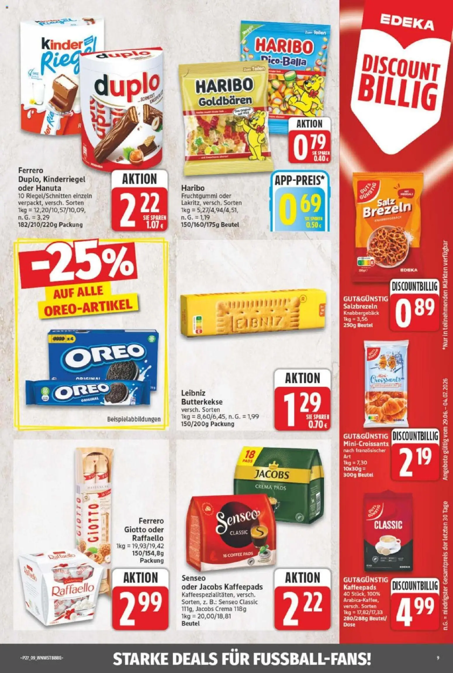 NP Discount Prospekt – gültig ab 29.06.2026 | Seite: 9 | Produkte: Raffaello, Senseo, Butterkekse, Salz