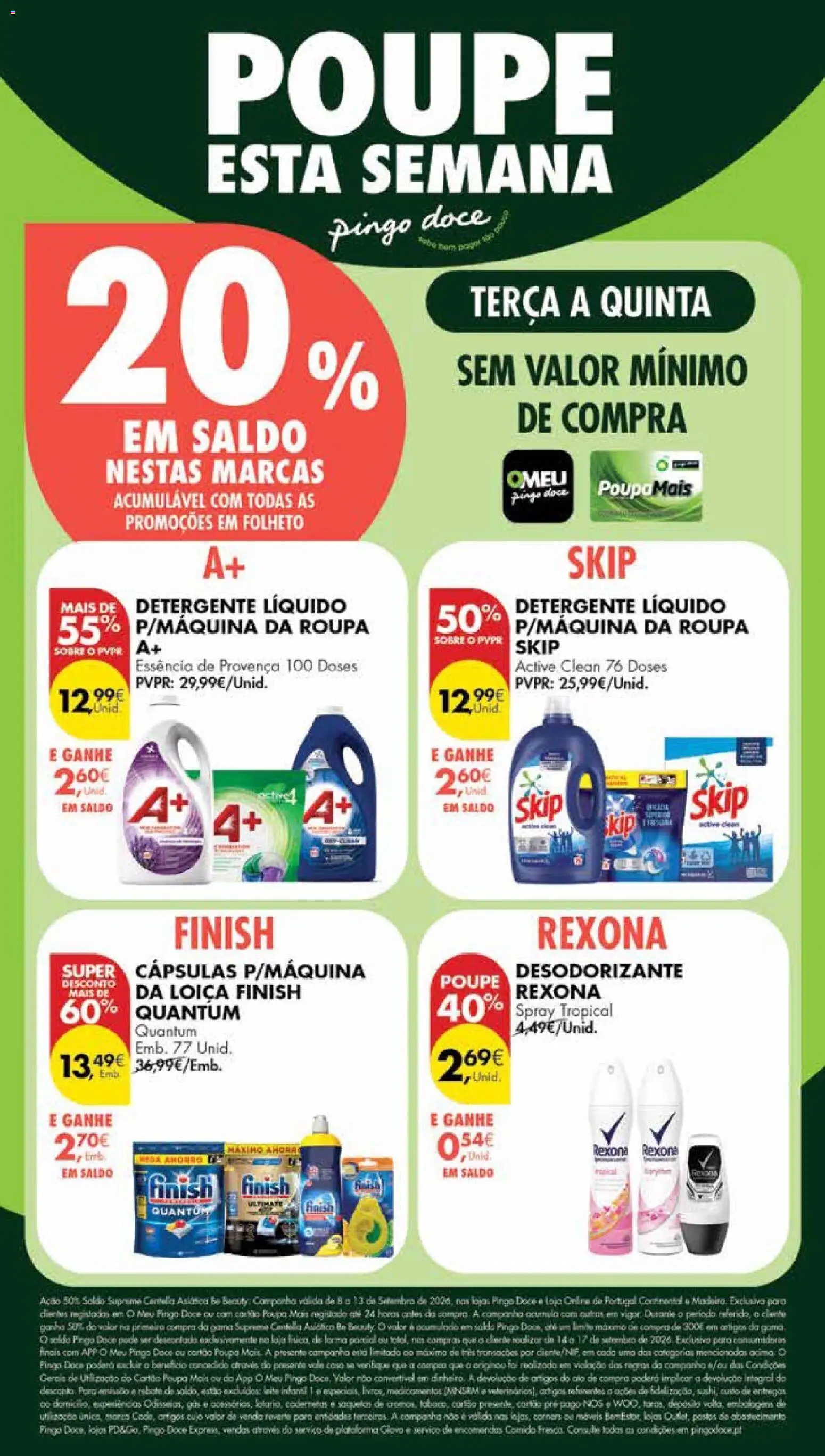 Pingo Doce Poupe Esta Semana Madeira │ válido de 08/09/2026 | Página: 32 | Produtos: Desodorizante, Detergente, Cápsulas