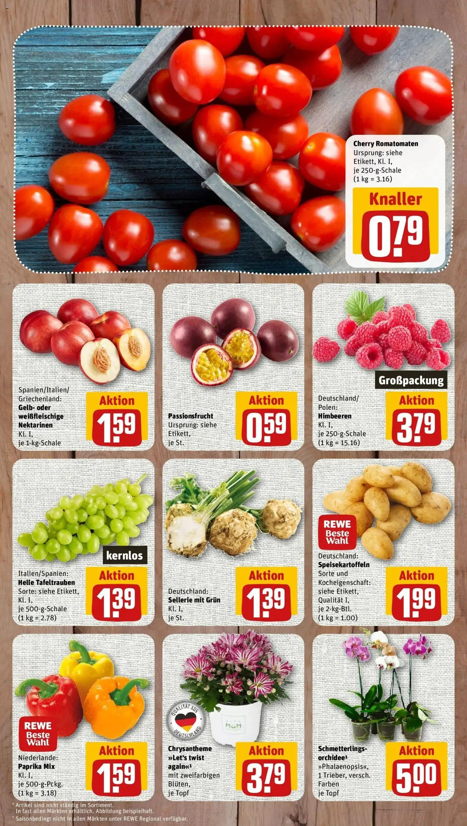 REWE Prospekt ab 10.08.2026 zum Blättern » Angebote | Seite: 3 | Produkte: Himbeeren, Nektarinen, Paprika