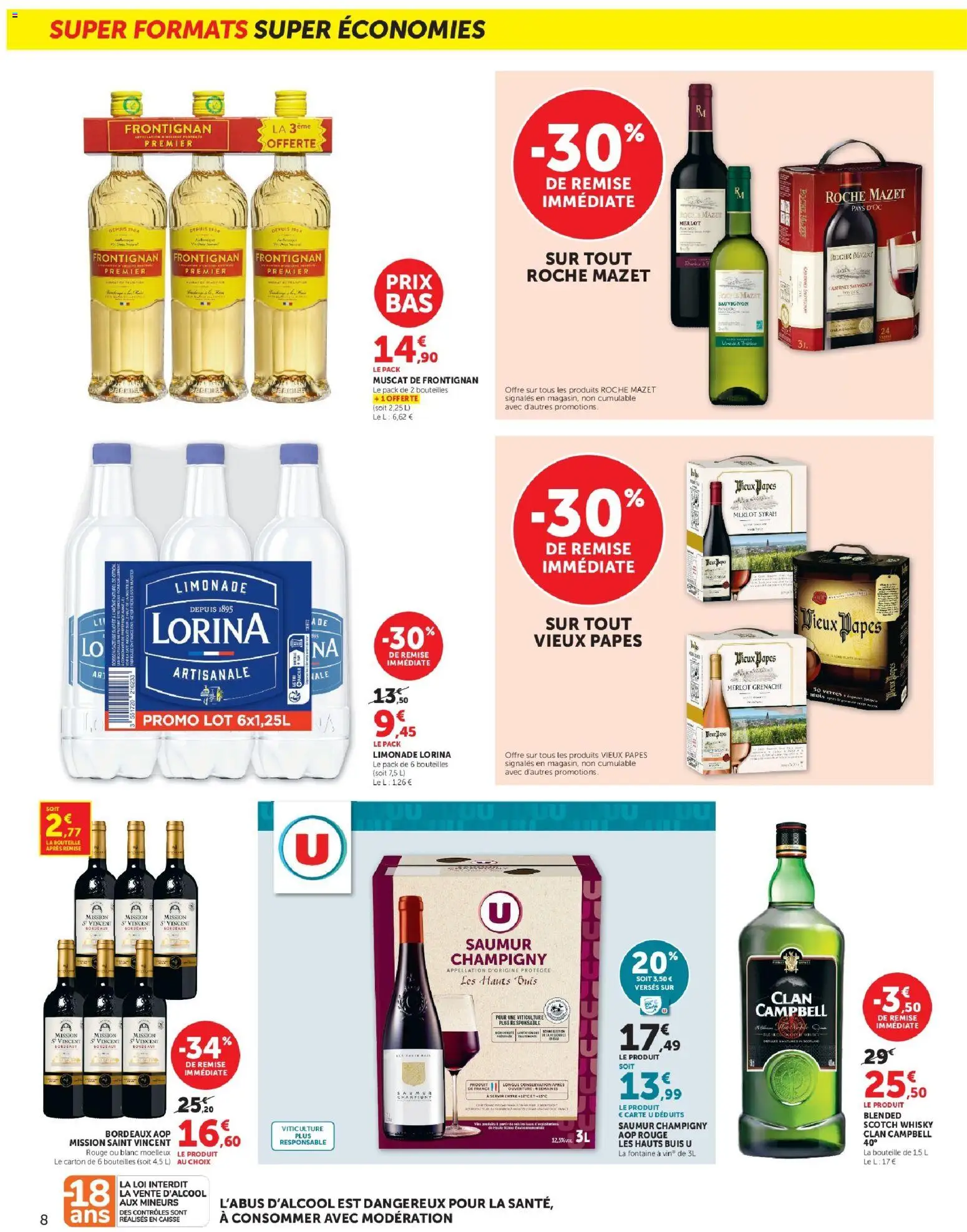 {H1} | Page: 8 | Produits: Roche Mazet, Boisson, Clan Campbell, Raisins
