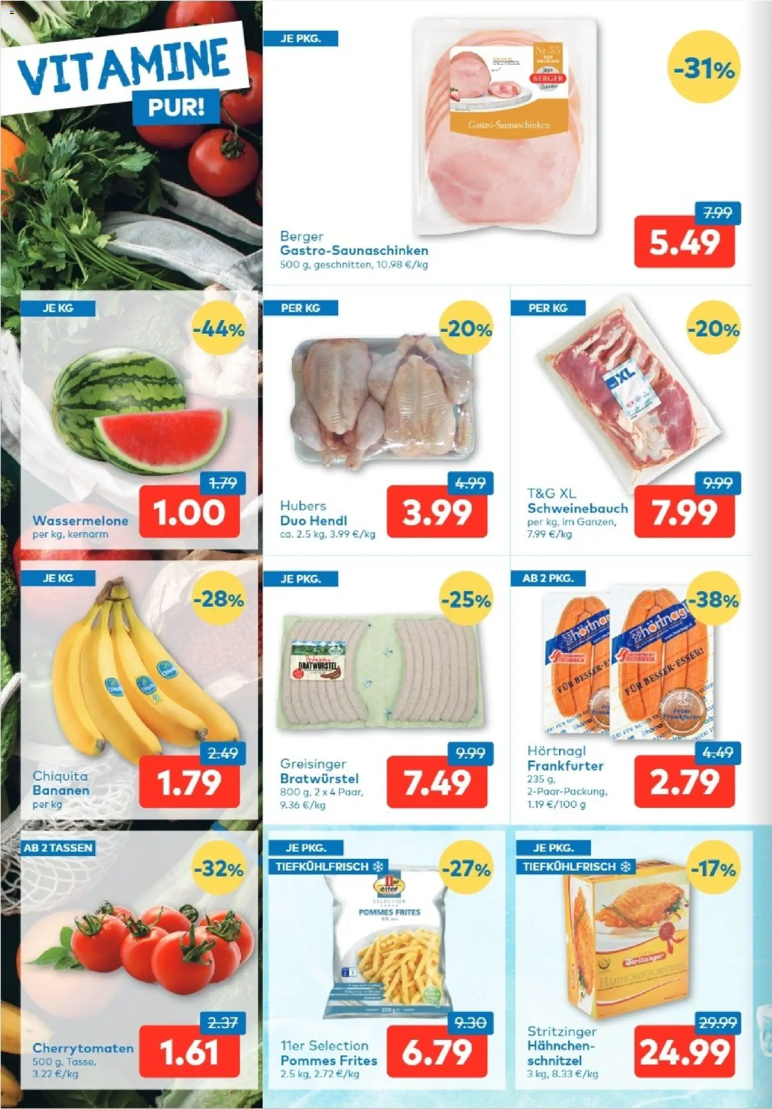 T&G Tirol gültig ab 02.07.2026 | Seite: 2 | Produkte: Wassermelone, Bananen