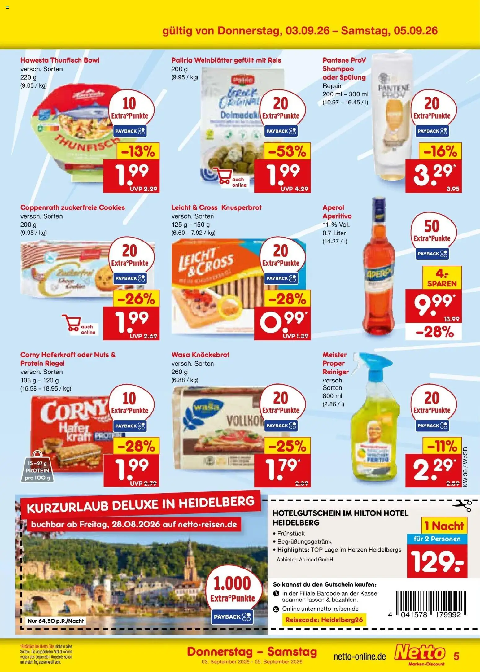 Netto Marken-Discount Prospekt Mannheim (ab 31.08.2026) » Angebote | Seite: 53 | Produkte: Top, Thunfisch, Aperol, Reis