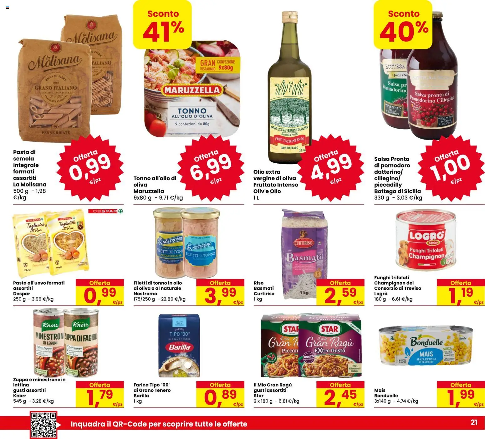 Volantino Eurospar del 17/09/2026 | Pagina: 21 | Prodotti: Legumi, Riso, Mais, Farina tipo 00