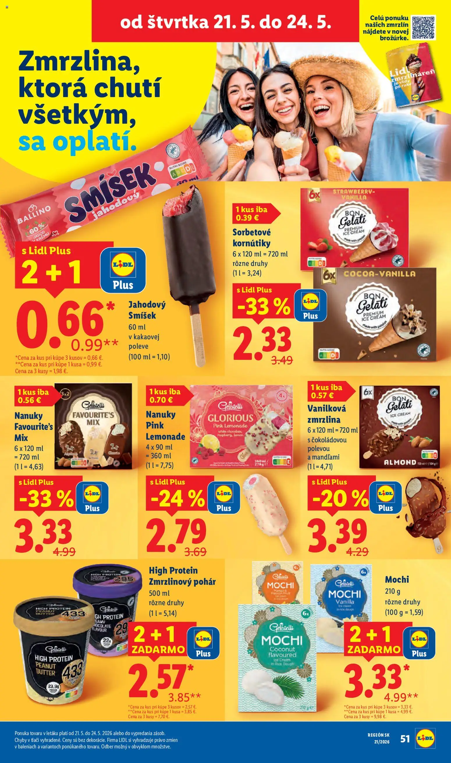 Nové Lidl akcie – leták je platný od 18.05.2026 | Strana: 61 | Produkty: Protein, Zmrzlina, Nanuky