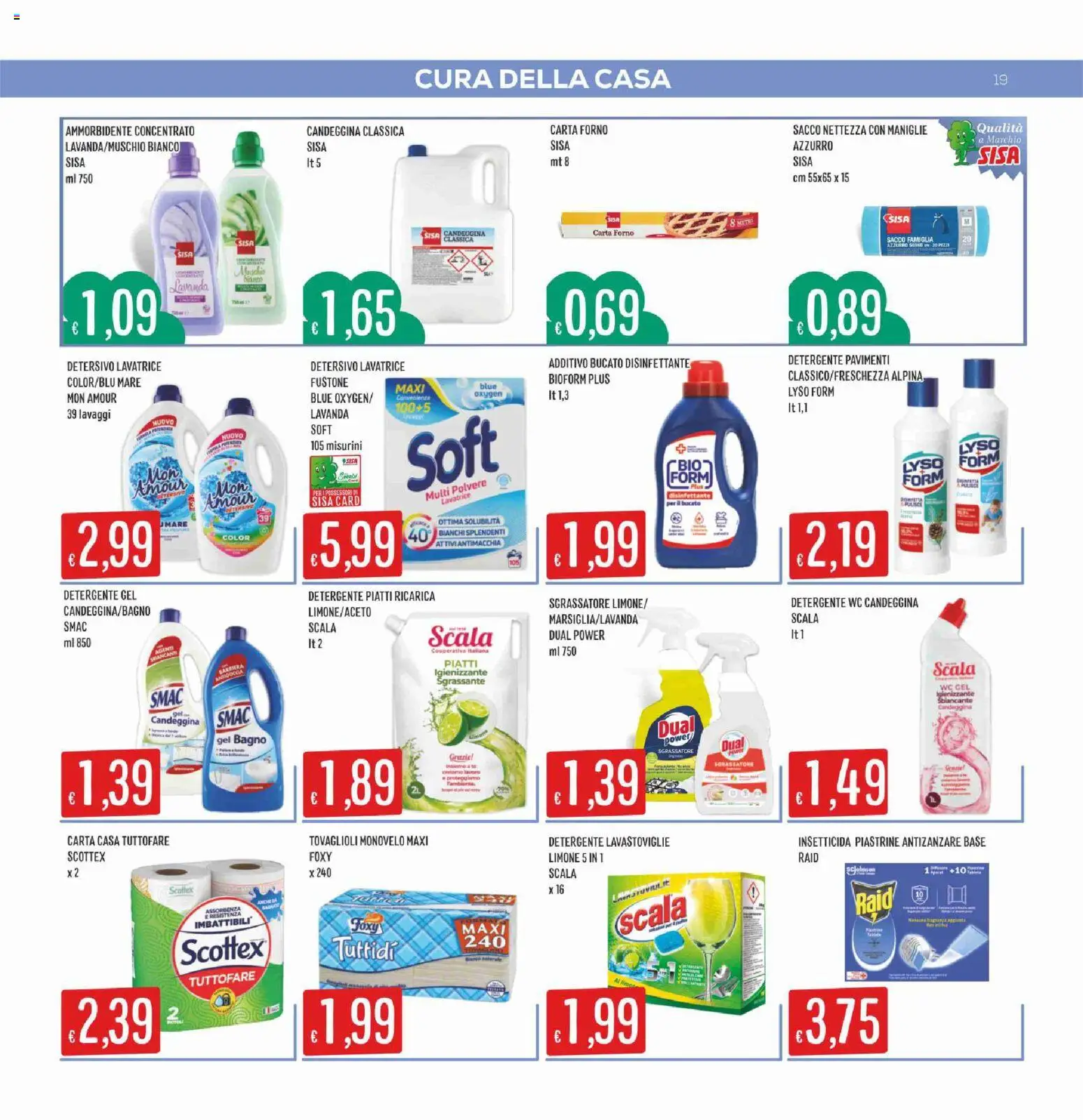 Volantino SISA del 28.05.2026 | Pagina: 19 | Prodotti: Detergente, Antizanzare, Limone, Lavastoviglie