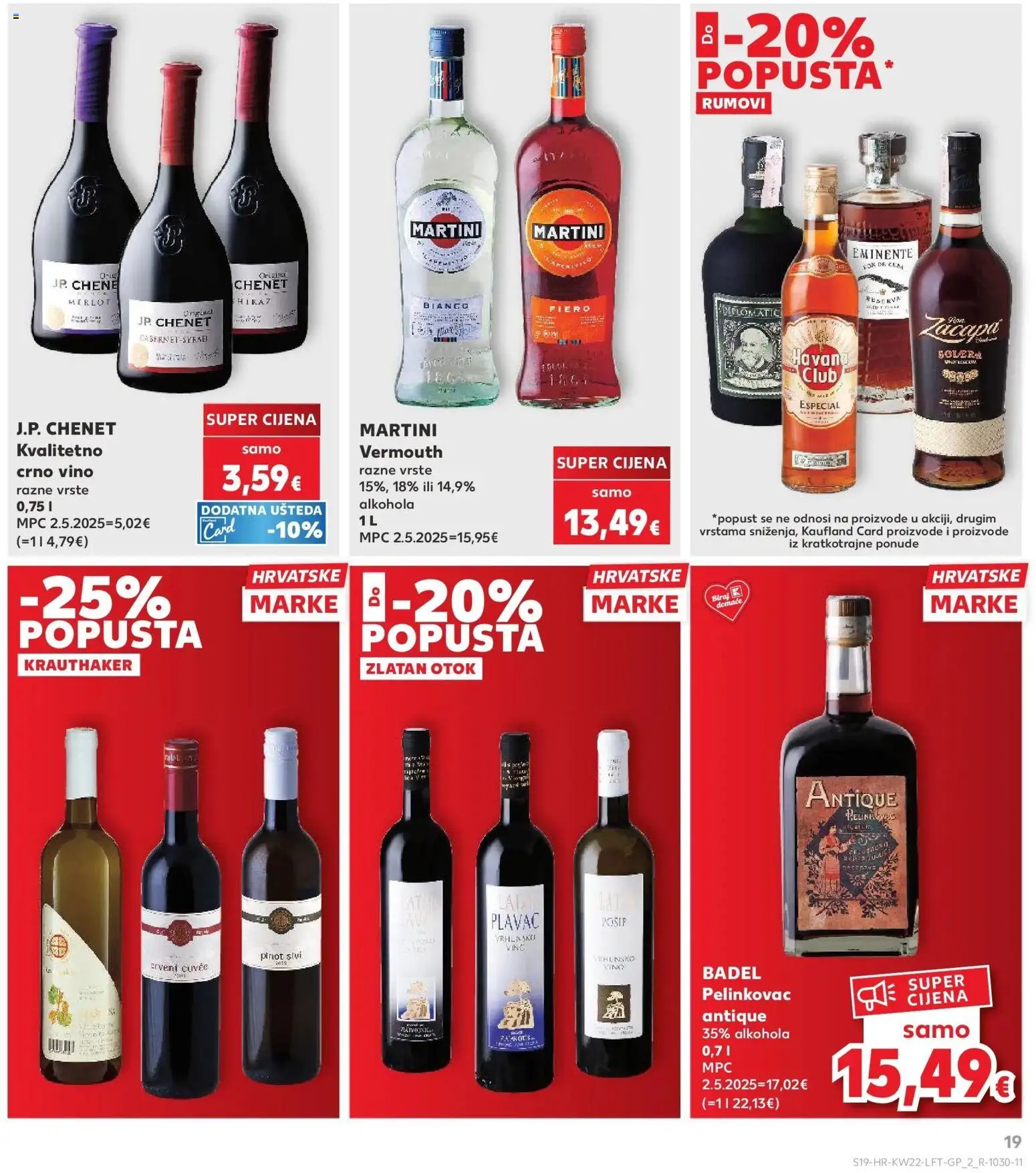 Kaufland katalog | vrijedi od 26.05.2026 | Stranica: 19 | Proizvodi: Pelinkovac, Vino, Crno vino, Pelinkovac Antique