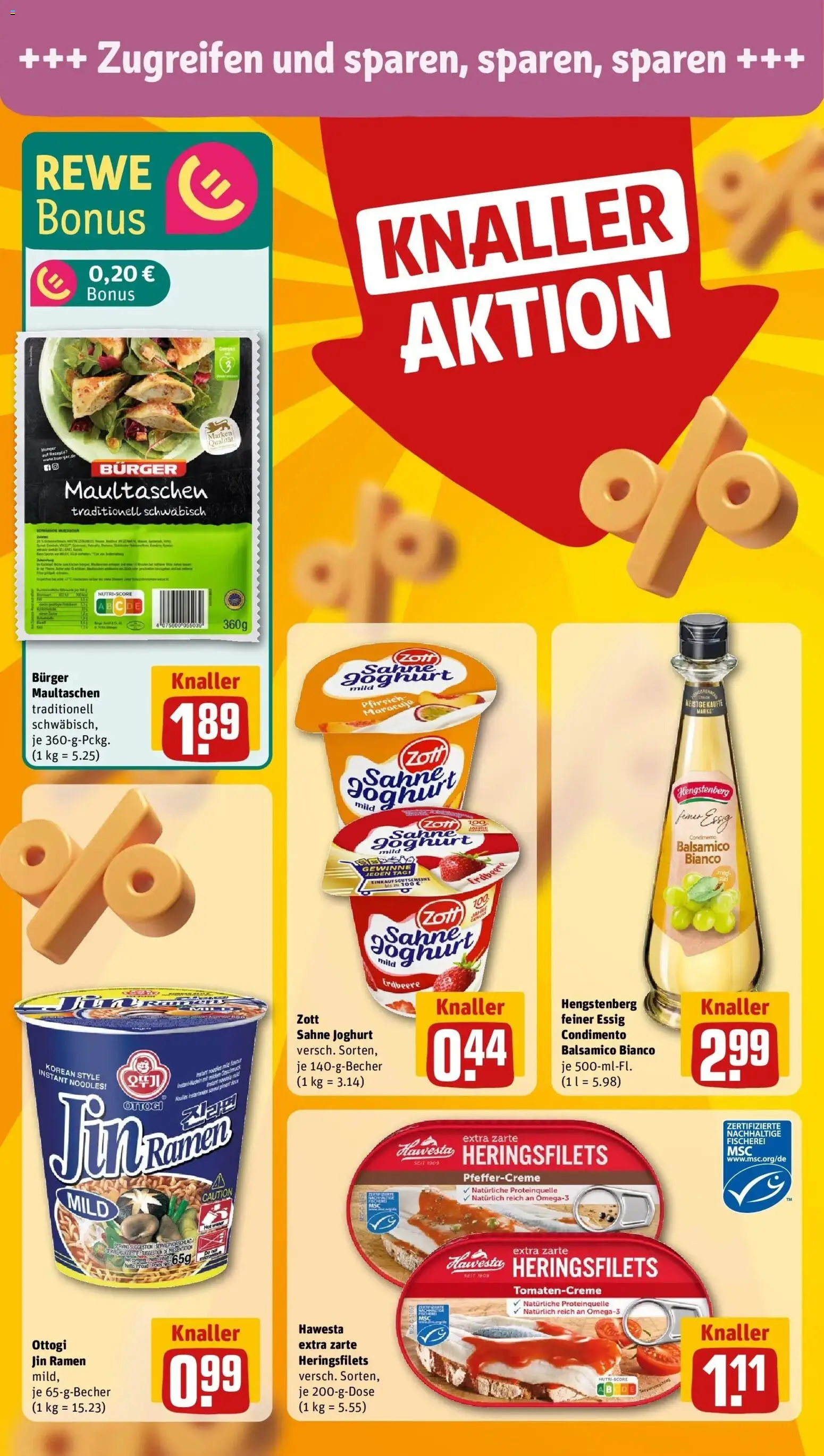 Rewe Prospekt Berlin / Steglitz	 – gültig ab 20.04.2026 | Seite: 6 | Produkte: Balsamico, Burger, Maultaschen, Sahne