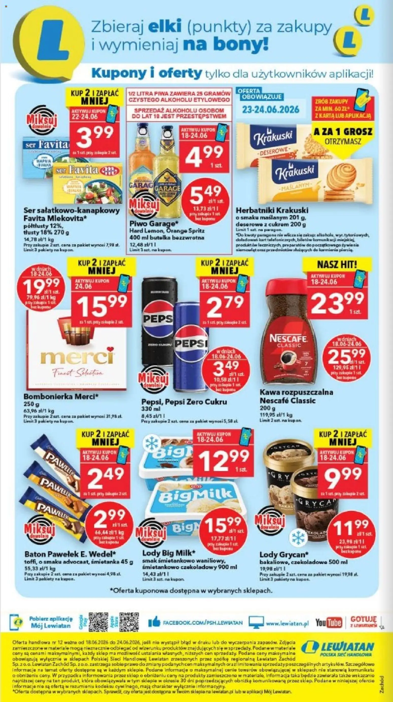 Lewiatan gazetka - Szczecin od 18.06.2026 | Strona: 8 | Produkty: Ser favita, Bombonierka, Pepsi, Baton