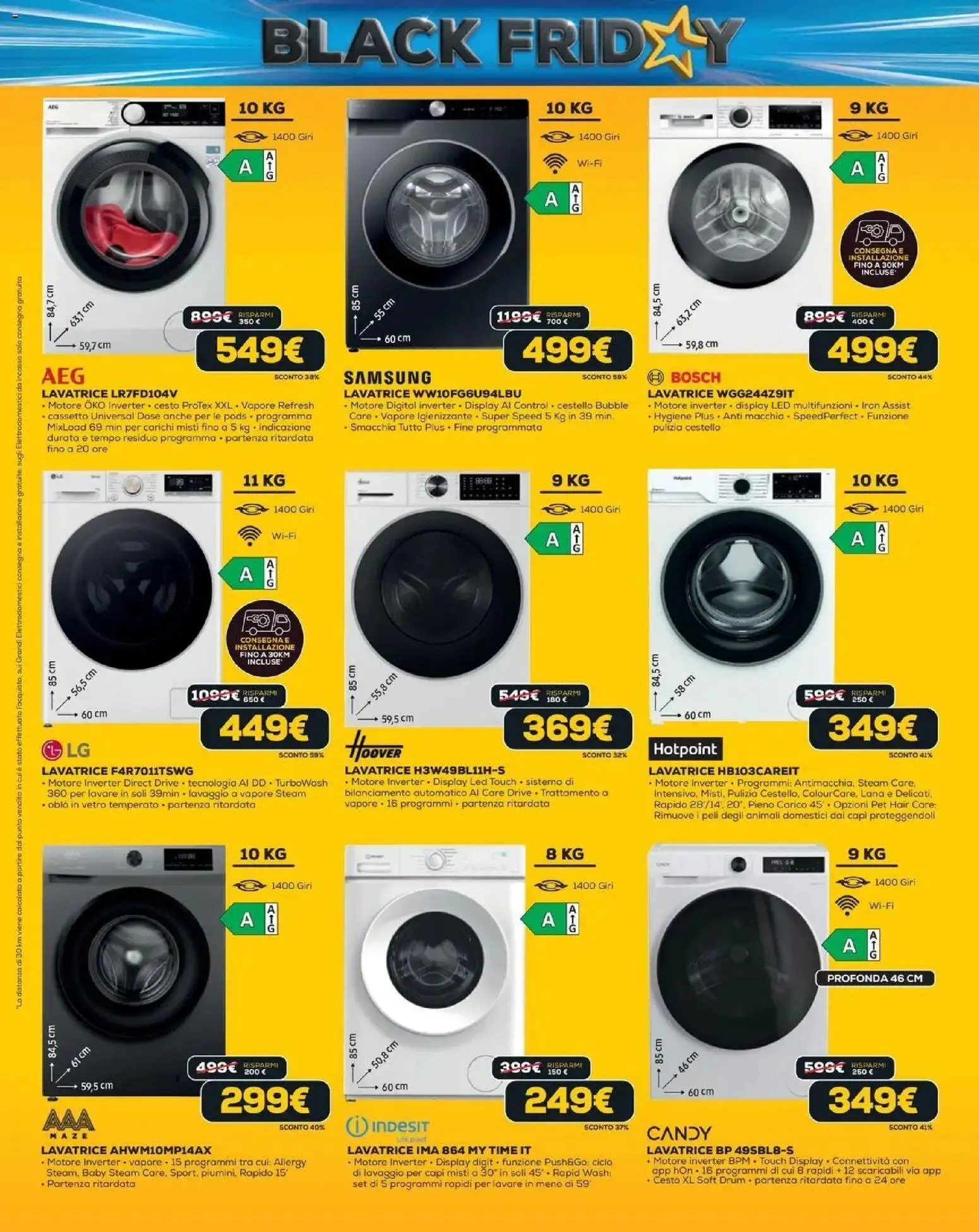 Euronics BLACK FRIDAY 2026 volantino dal 29/10 ⏳ | Pagina: 8 | Prodotti: Lavatrice, Samsung