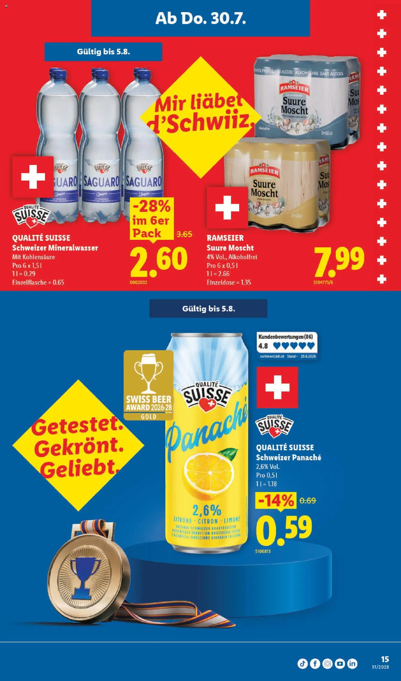 Lidl aktionen – gültig ab 30.07.2026 | Seite: 15 | Produkte: Mineralwasser, Zitrone