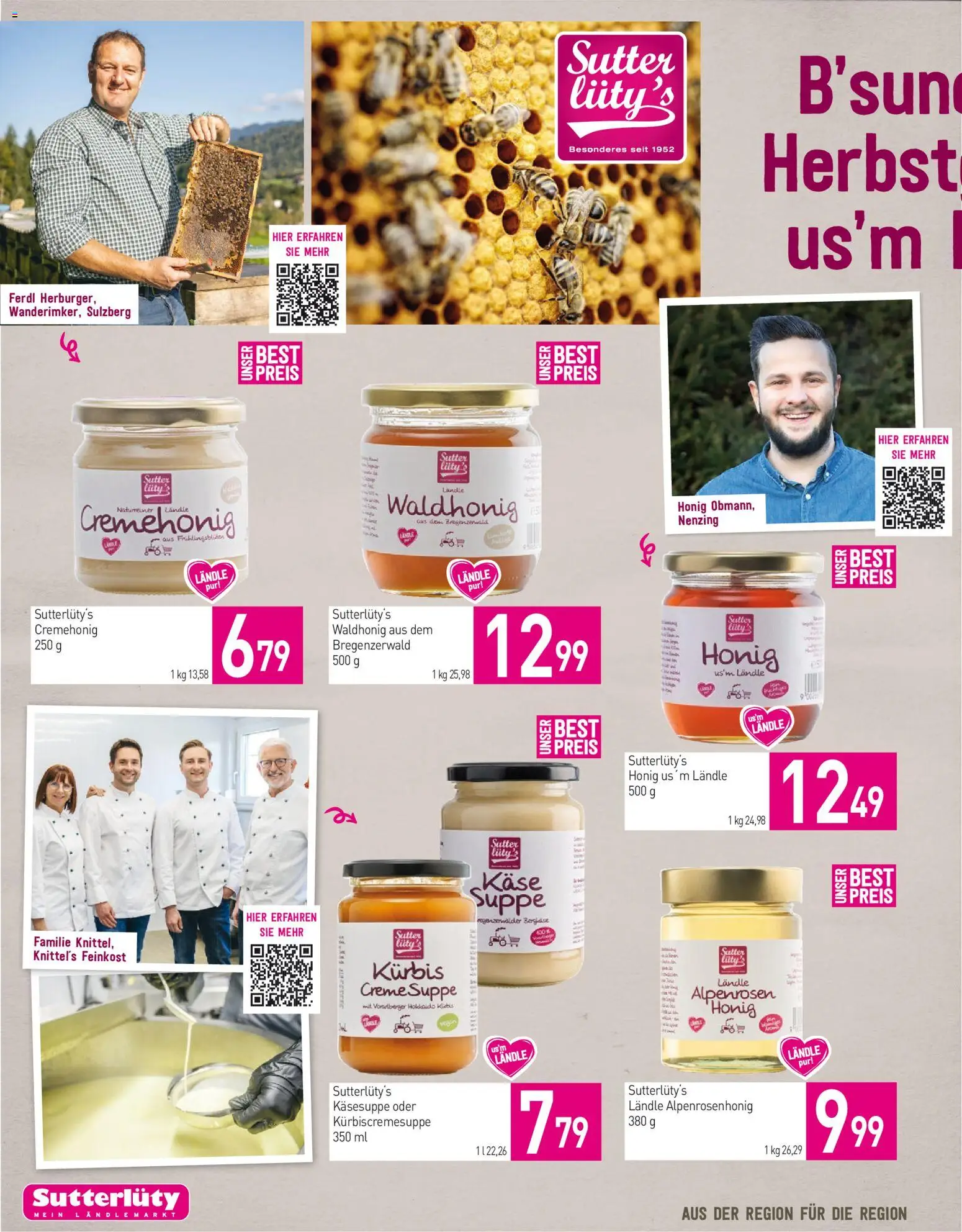 Sutterlüty Flugblatt gültig ab 08.10.2026 | Seite: 12 | Produkte: Kürbis, Käse, Creme