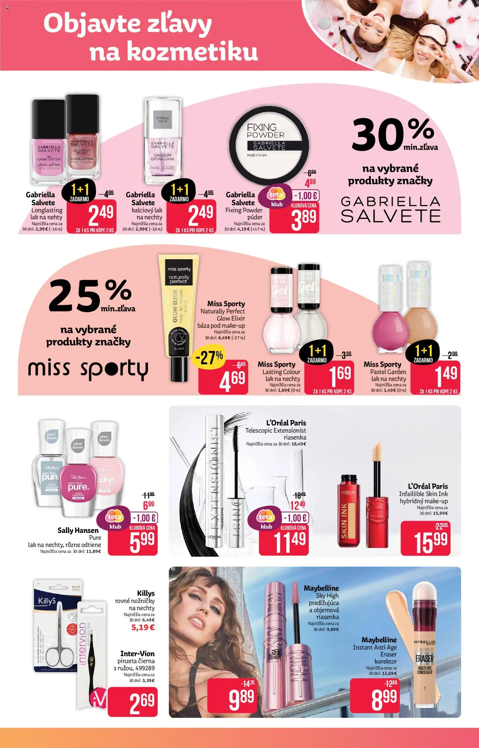 Nové Teta drogerie akcie – leták je platný od 03.08.2026 | Strana: 3 | Produkty: Korektor, Púder, Riasenka, Lak na nechty