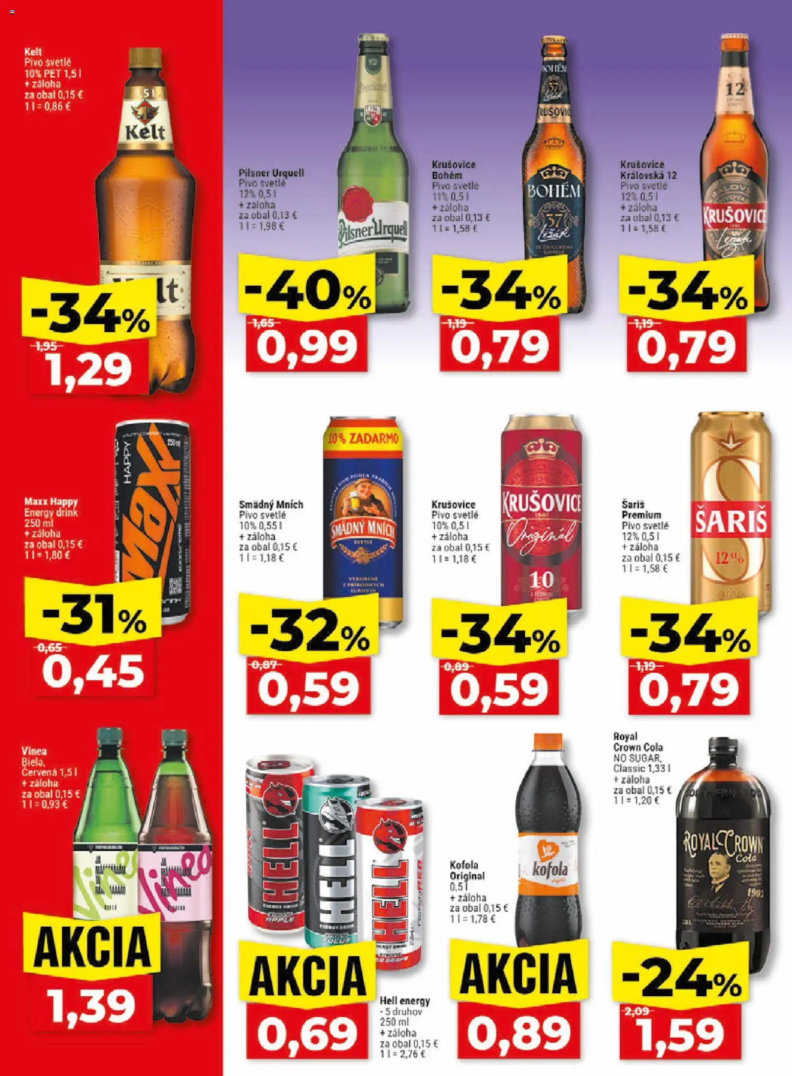 Nové Klas akcie – leták je platný od 10.08.2026 | Strana: 23 | Produkty: Pivo, Pilsner Urquell, Kelt, Šariš