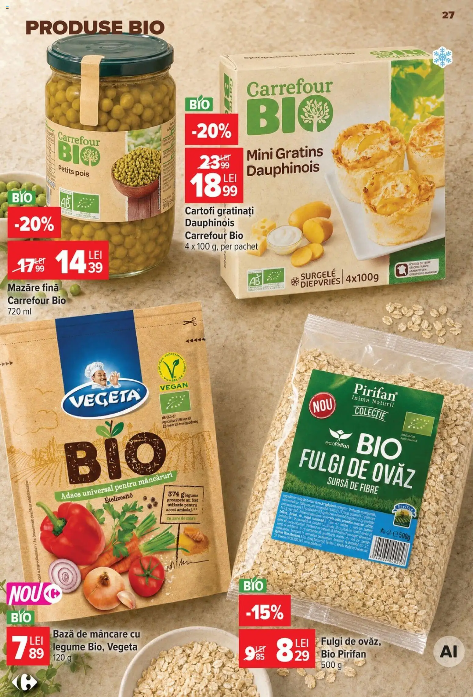 Noul catalog Carrefour – valabil de la 12.08.2026 | Pagină: 28 | Produse: Mazăre, Fulgi, Cartofi, Legume