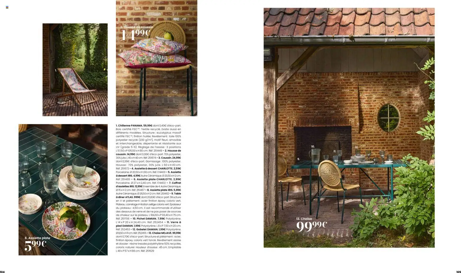 {H1} | Page: 53 | Produits: Plateau, Table, Chaise, Chilienne