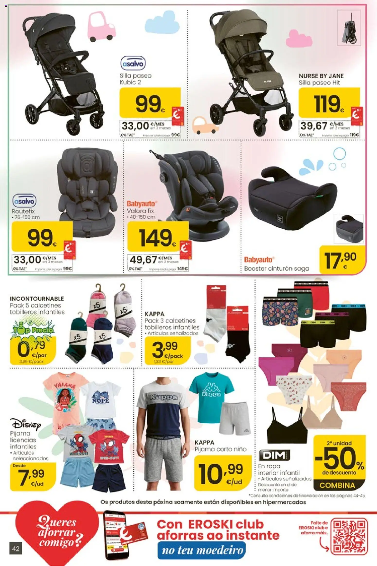 Eroski Ofertóns de verán │ válido desde el 28.05.2026 | Página: 42 | Productos: Pijama, Cinturón, Ropa, Silla