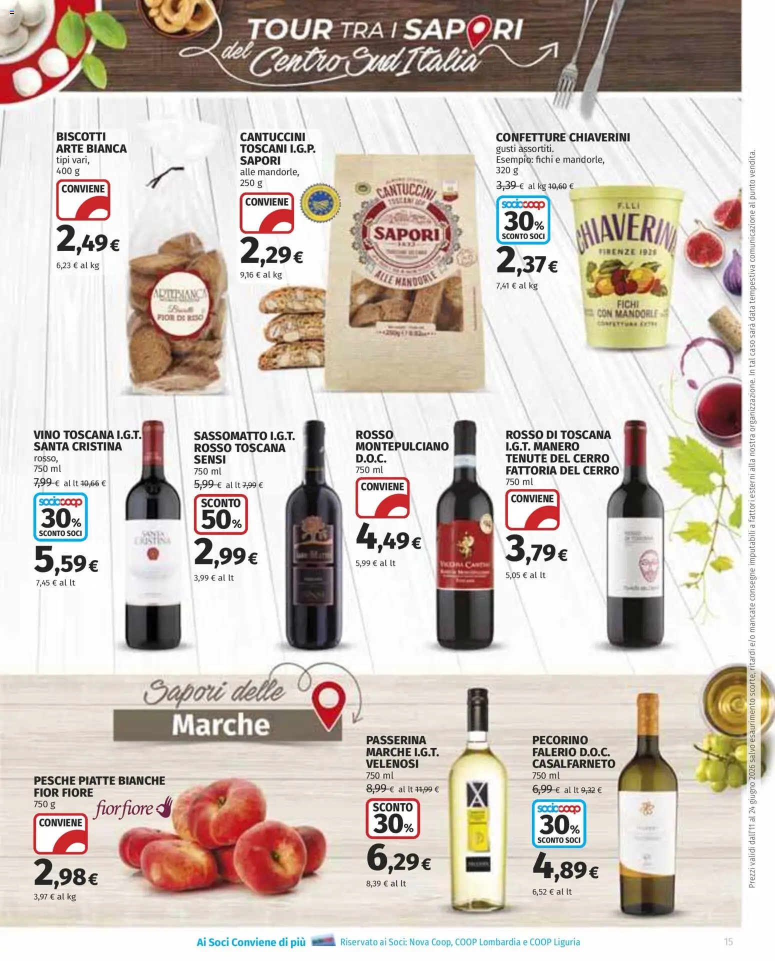 Volantino COOP del 11.06.2026 | Pagina: 15 | Prodotti: Riso, Biscotti, Mandorle, Pecorino