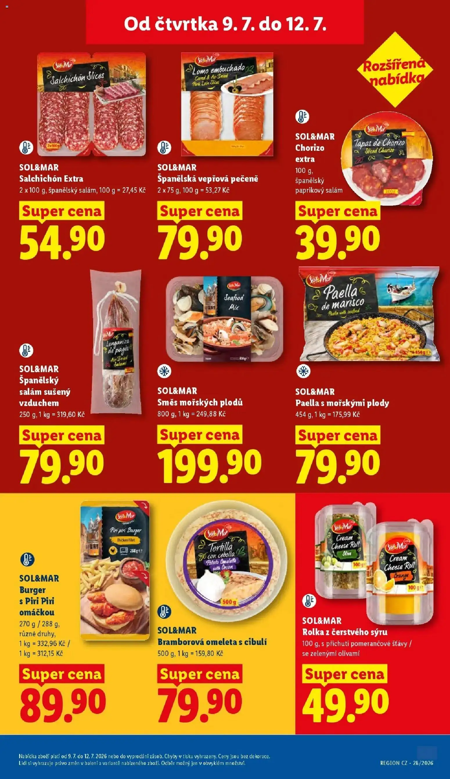 Lidl aktuální leták od 09.07.2026 | Strana: 19 | Produkty: Tapas, Salám, Paella, Cream cheese