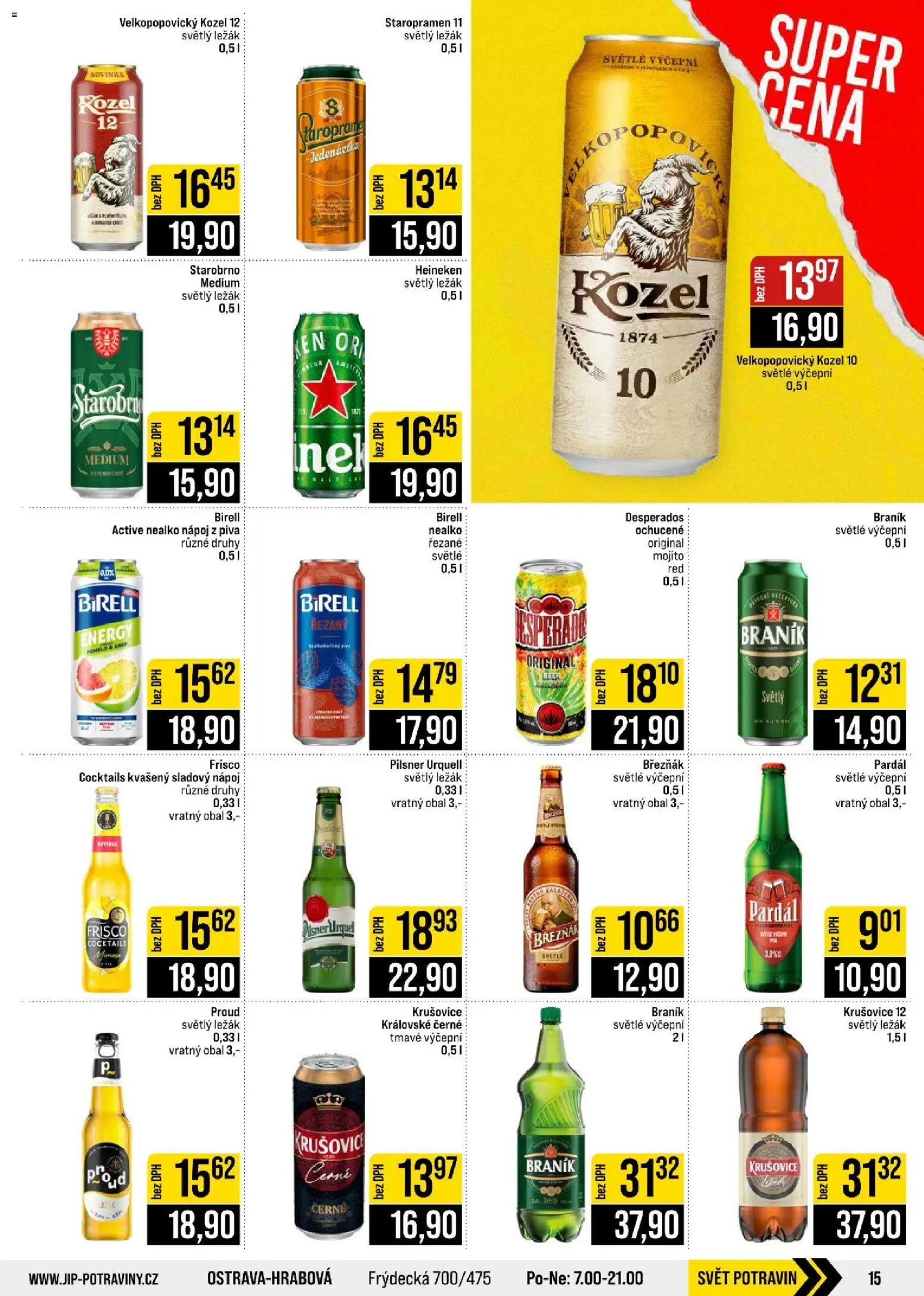 Jip leták - Cash & Carry od 07.10.2026 | Strana: 15 | Produkty: Heineken, Starobrno, Birell, Kozel