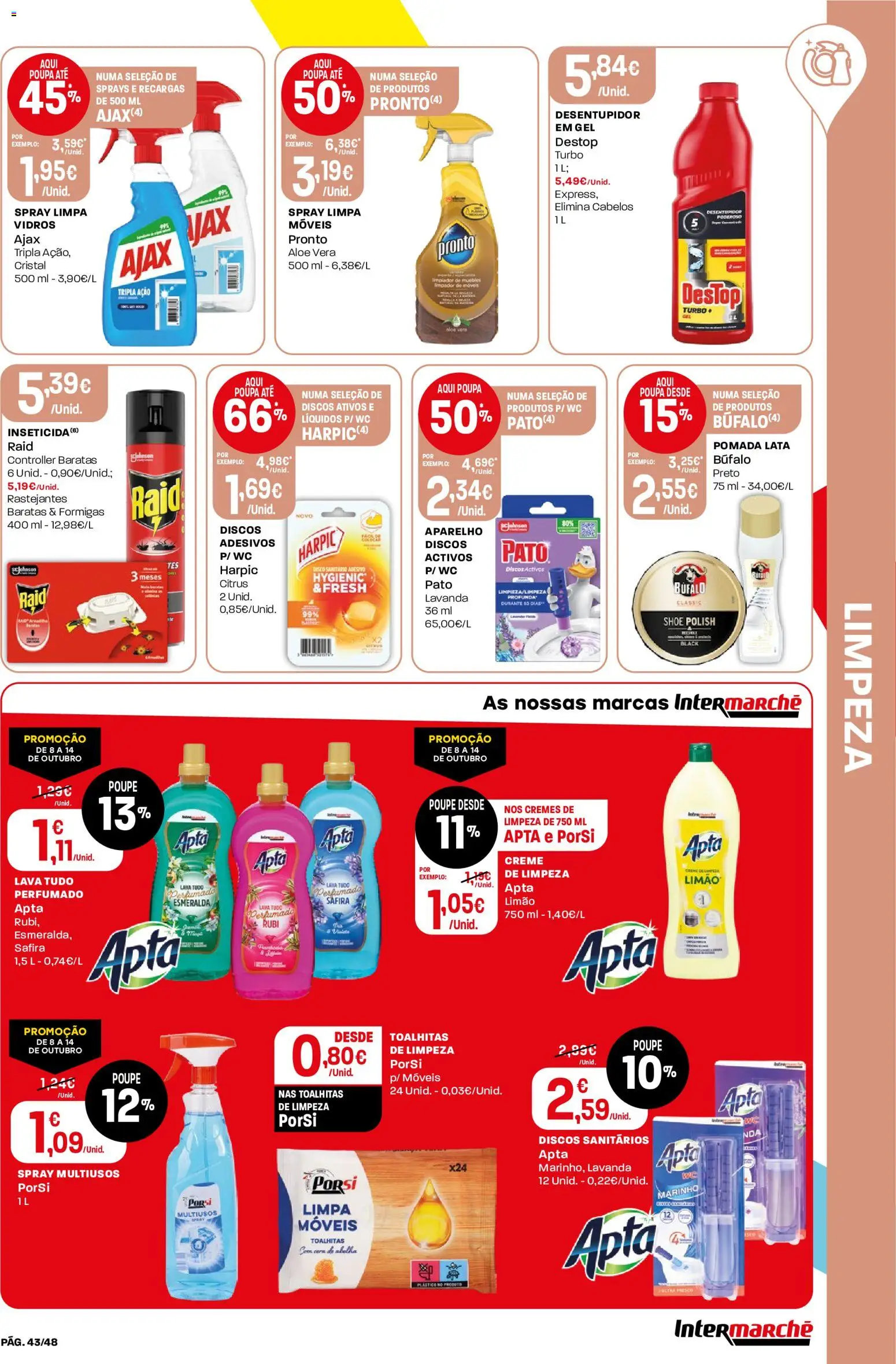 Intermarché folheto │ válido de 08/10/2026 | Página: 43 | Produtos: Pomada, Pato, Aloe Vera, Creme