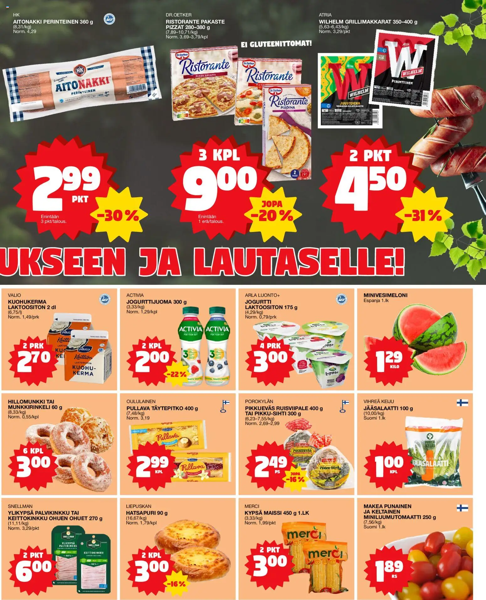 Tokmanni Ruokatarjoukset – voimassa 16/07/2026 alkaen | Sivu: 3 | Tuotteet: Maissi, Jogurtti, Pizza, Kerma