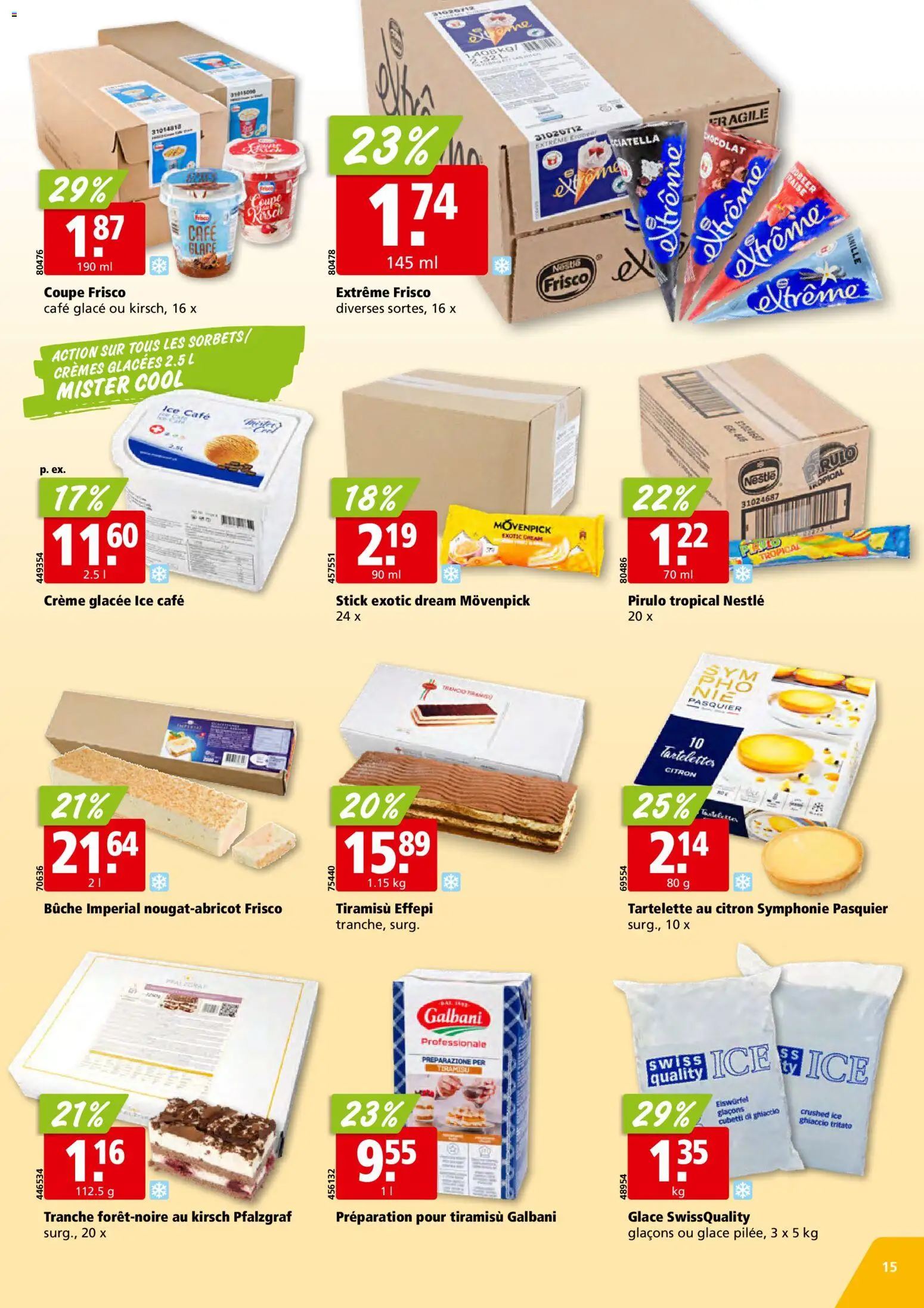 Aligro aktionen Chavannes, Matran, Genève, Sion – gültig ab 15.06.2026 | Seite: 15 | Produkte: Glace, Creme