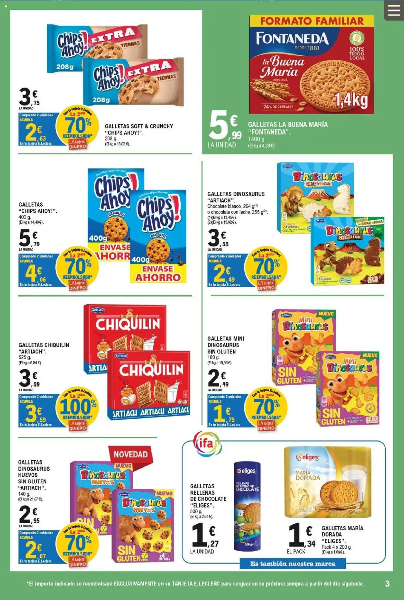 E.Leclerc folleto │ válido desde el 17.06.2026 | Página: 3 | Productos: Chocolate, Cereales, Crema, Galletas
