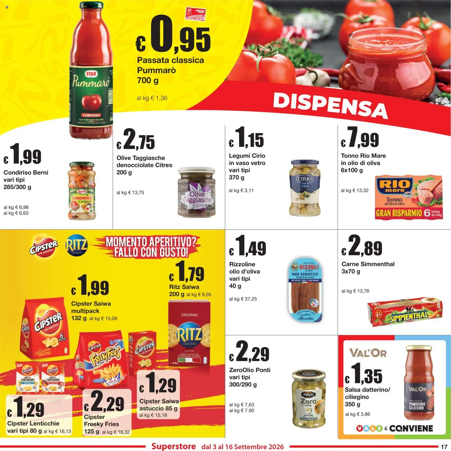 Volantino Sì con Te del 03/09/2026 | Pagina: 17 | Prodotti: Ceci, Lenticchie, Olio, Crackers