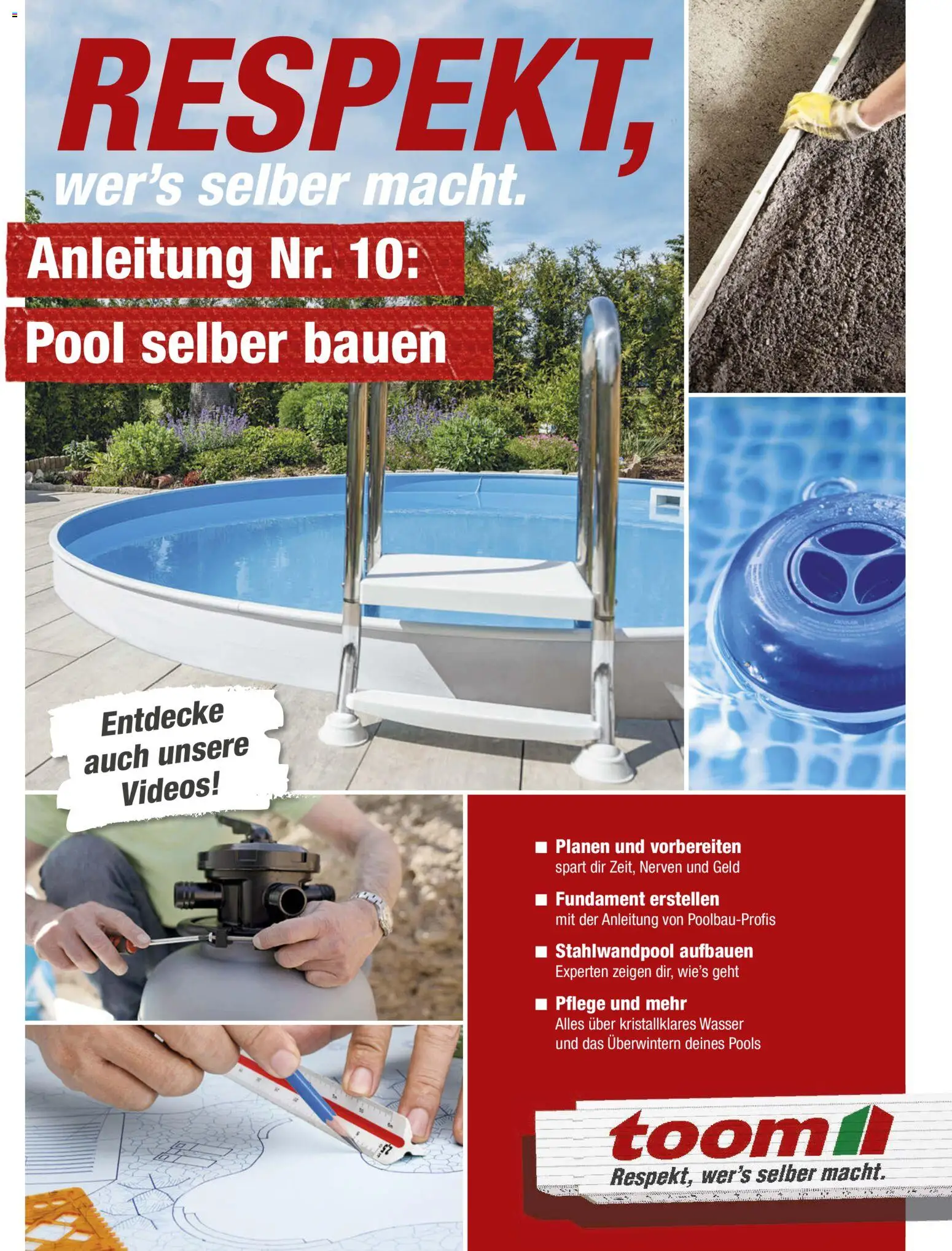 Toom Baumarkt Pool selber bauen – gültig ab 01.01.2026 | Seite: 1 | Produkte: Wasser