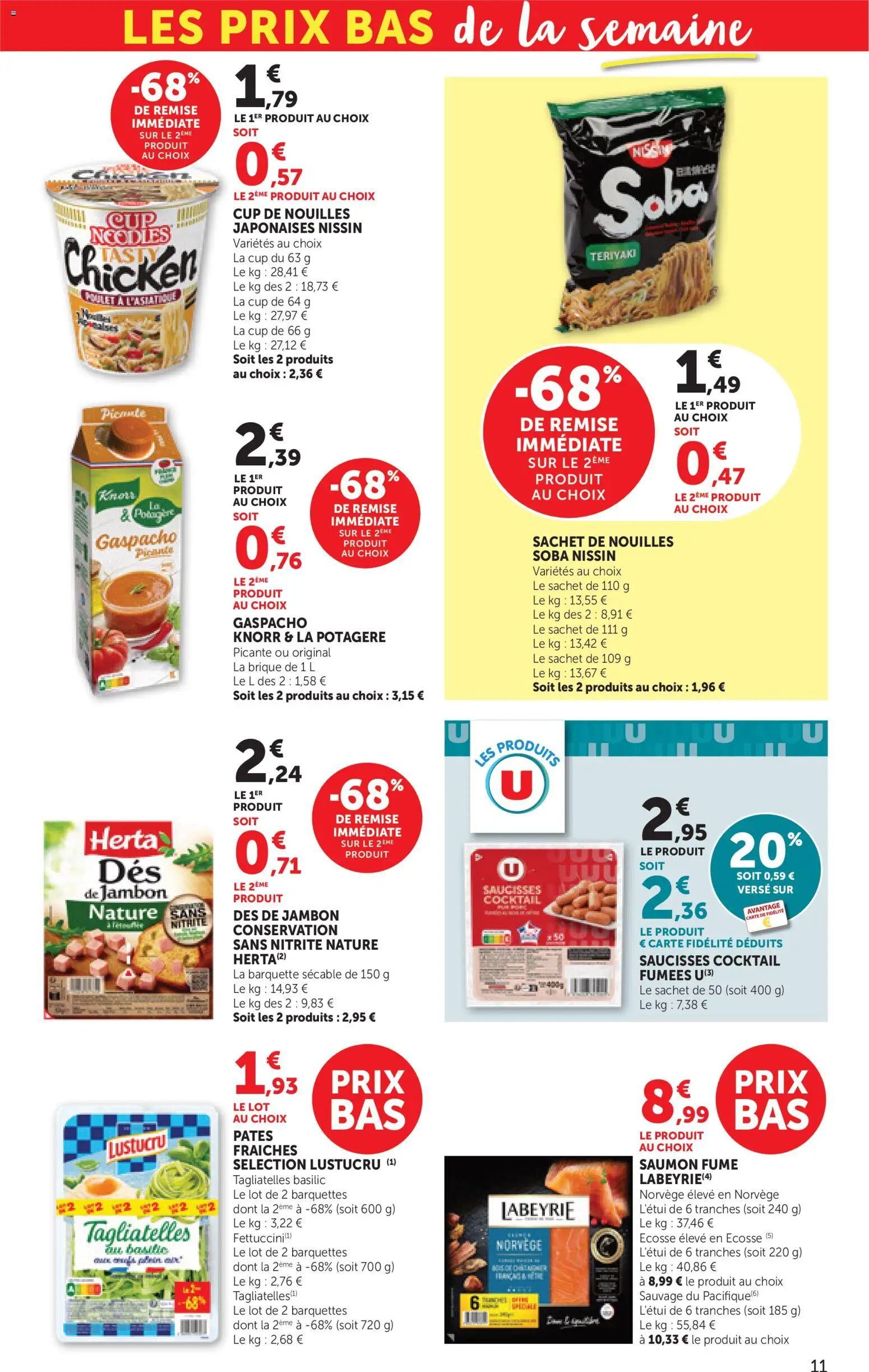{H1} | Page: 11 | Produits: Saumon fumé, Nouilles, Pâtes, Saumon
