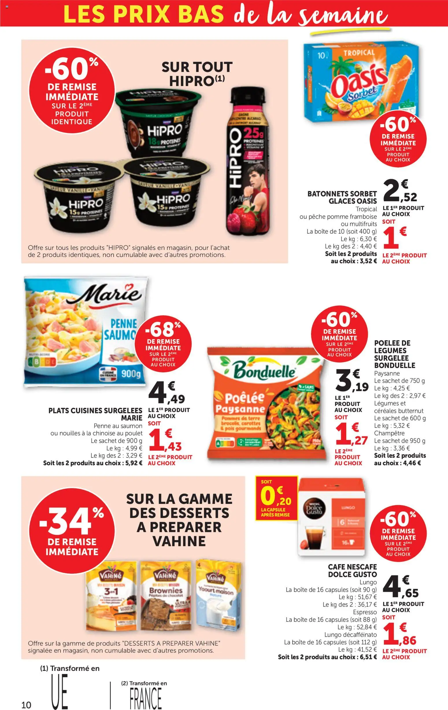 {H1} | Page: 10 | Produits: Framboise, Pêche, Nouilles a la chinoise, Capsules
