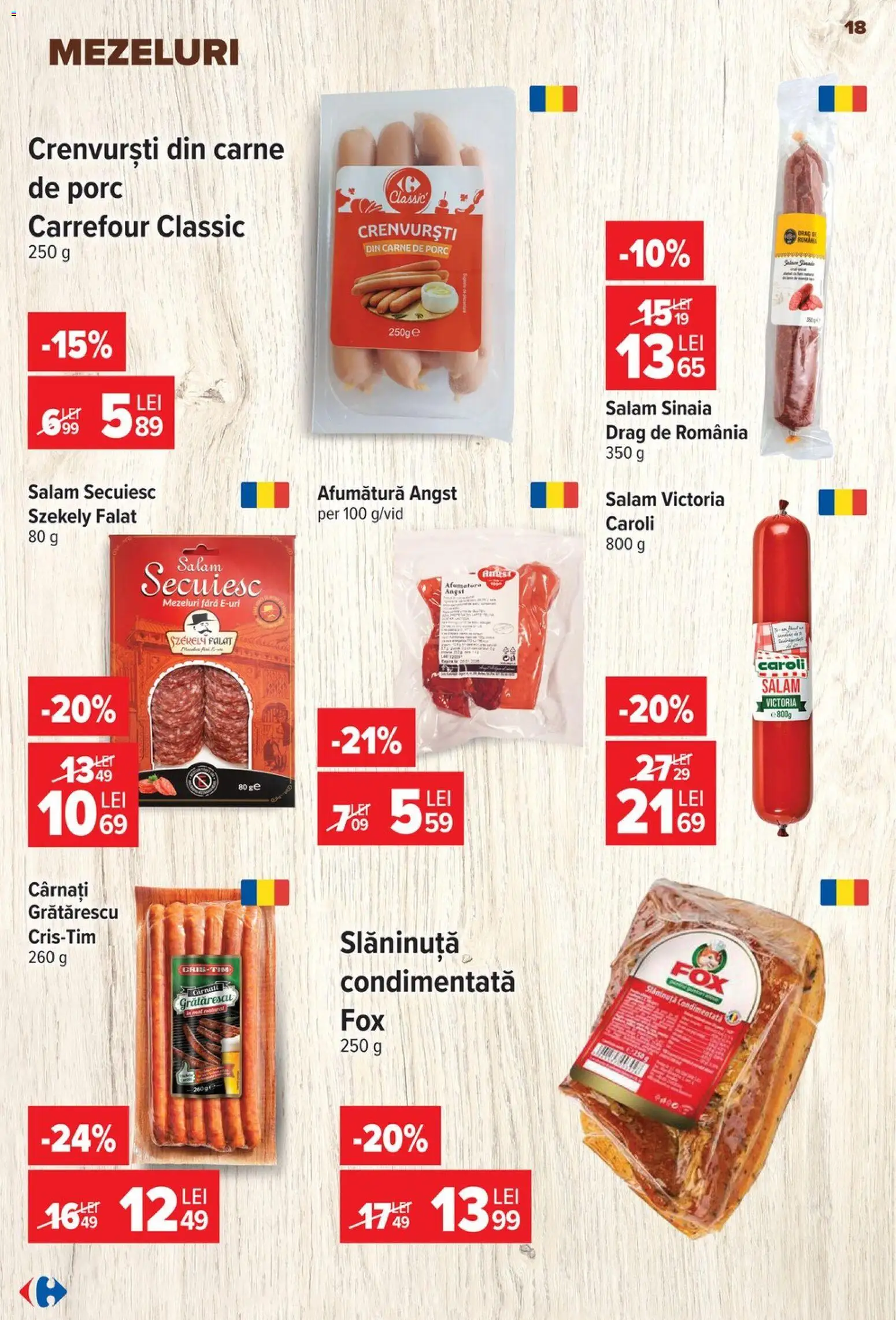 Noul catalog Carrefour – valabil de la 17.06.2026 | Pagină: 17 | Produse: Crenvurști, Salam, Carne De Porc, Cârnați