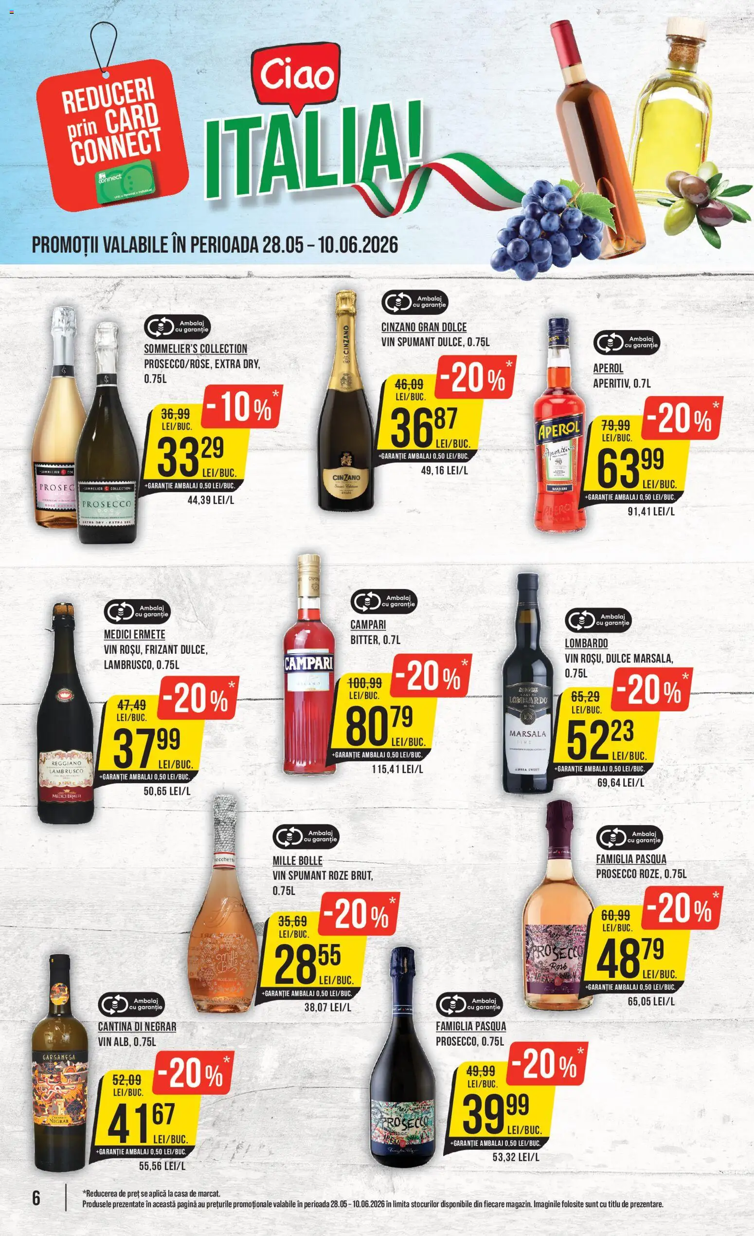 Noul catalog Mega Image – valabil de la 04.06.2026 | Pagină: 6 | Produse: Prosecco, Vin, Aperol