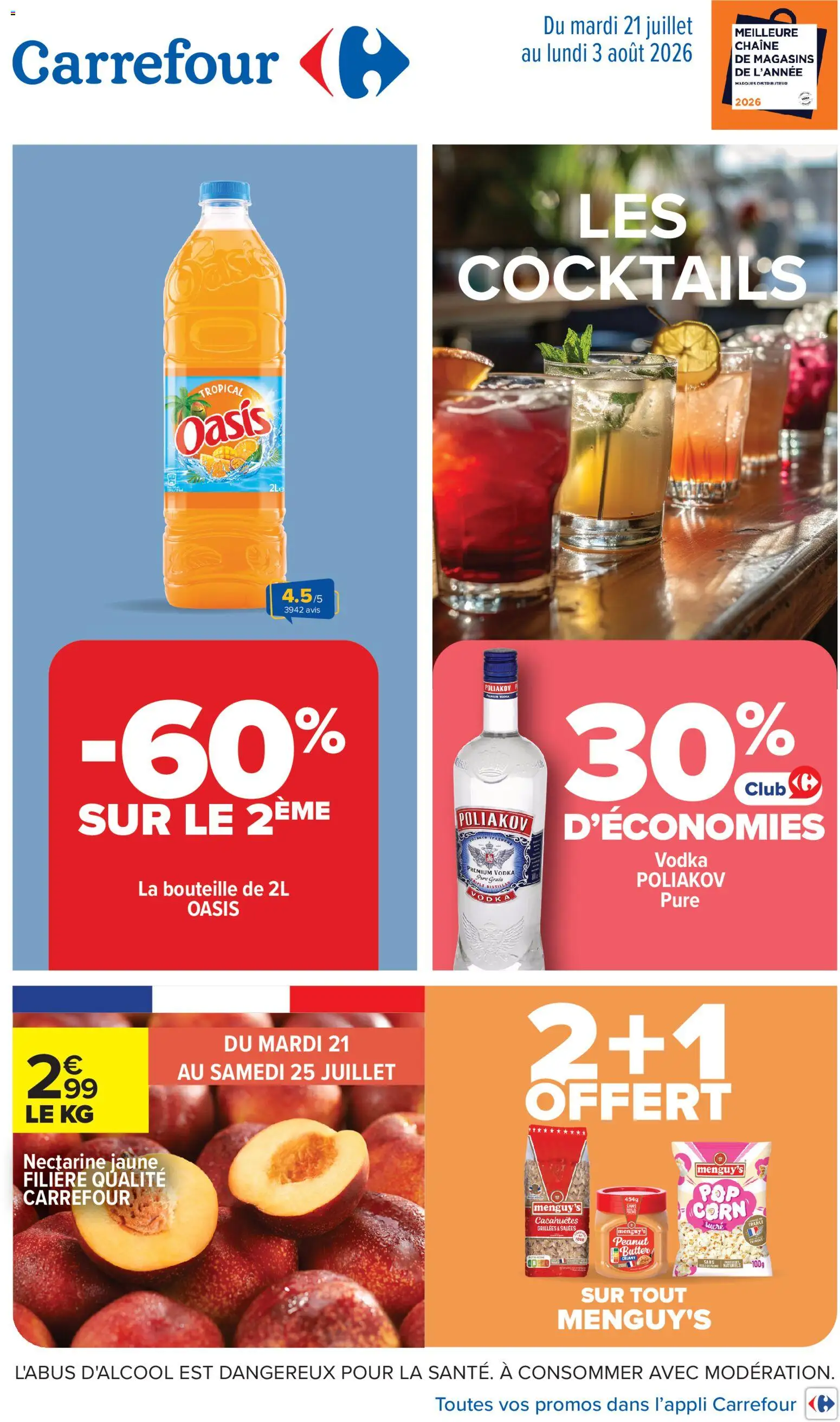 {H1} | Page: 1 | Produits: Sucre, Popcorn, Nectarine, Jus