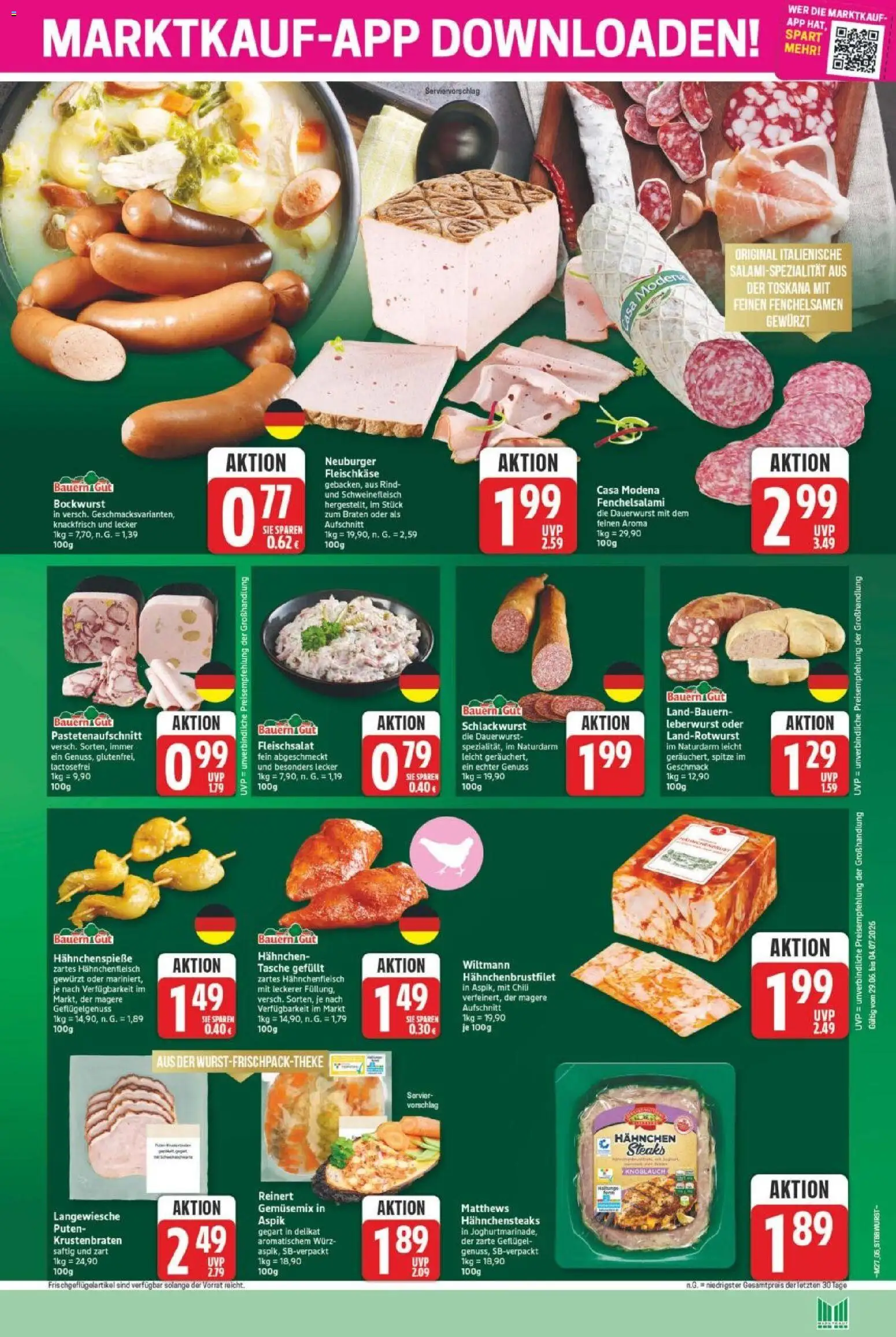 Marktkauf Prospekt – gültig ab 29.06.2026 | Seite: 5 | Produkte: Tasche, Bockwurst, Knoblauch, Schweinefleisch