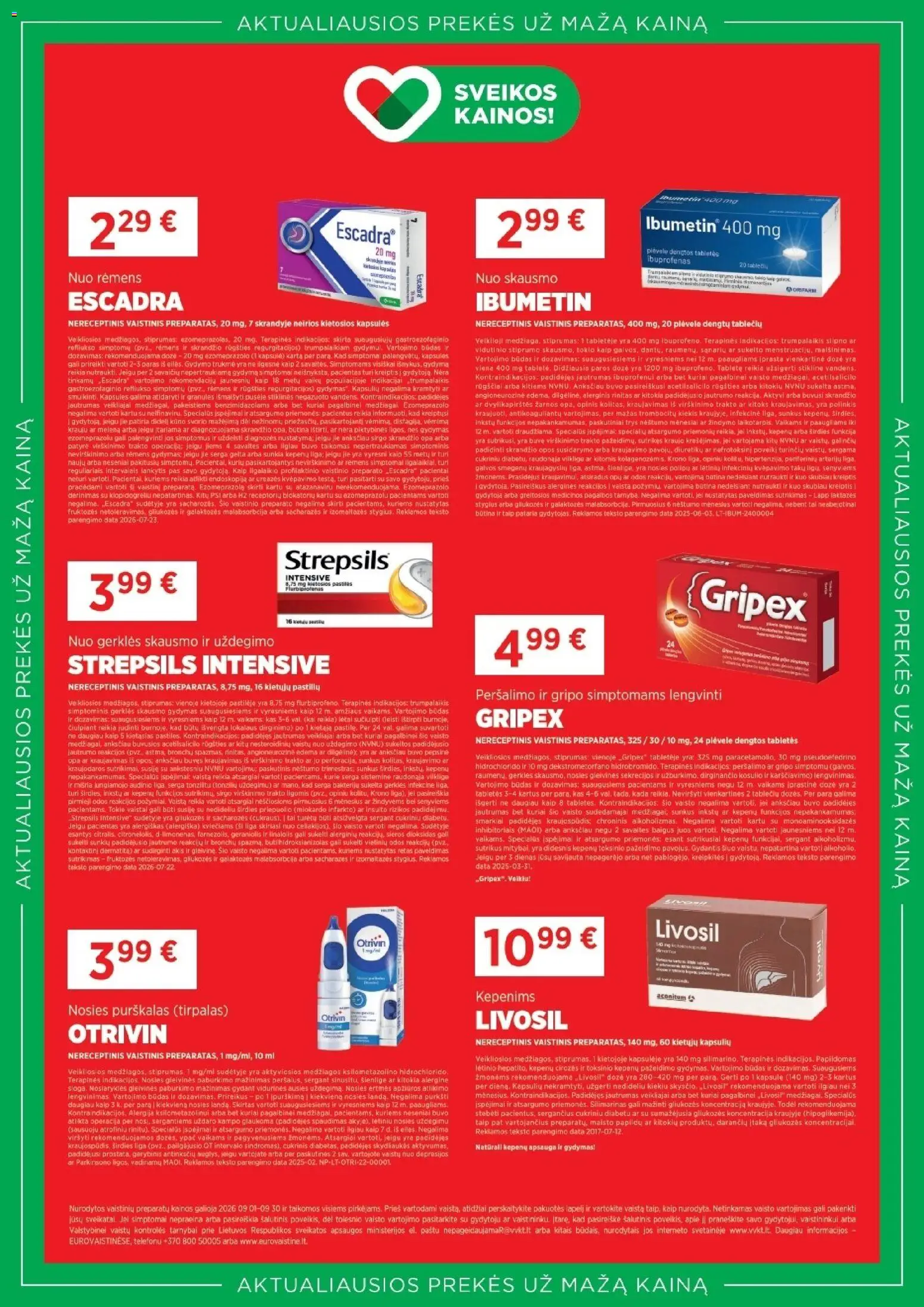 EUROVAISTINĖ akcijos nuo 2026.09.01 | Puslapis: 3 | Prekių: Kapsulės